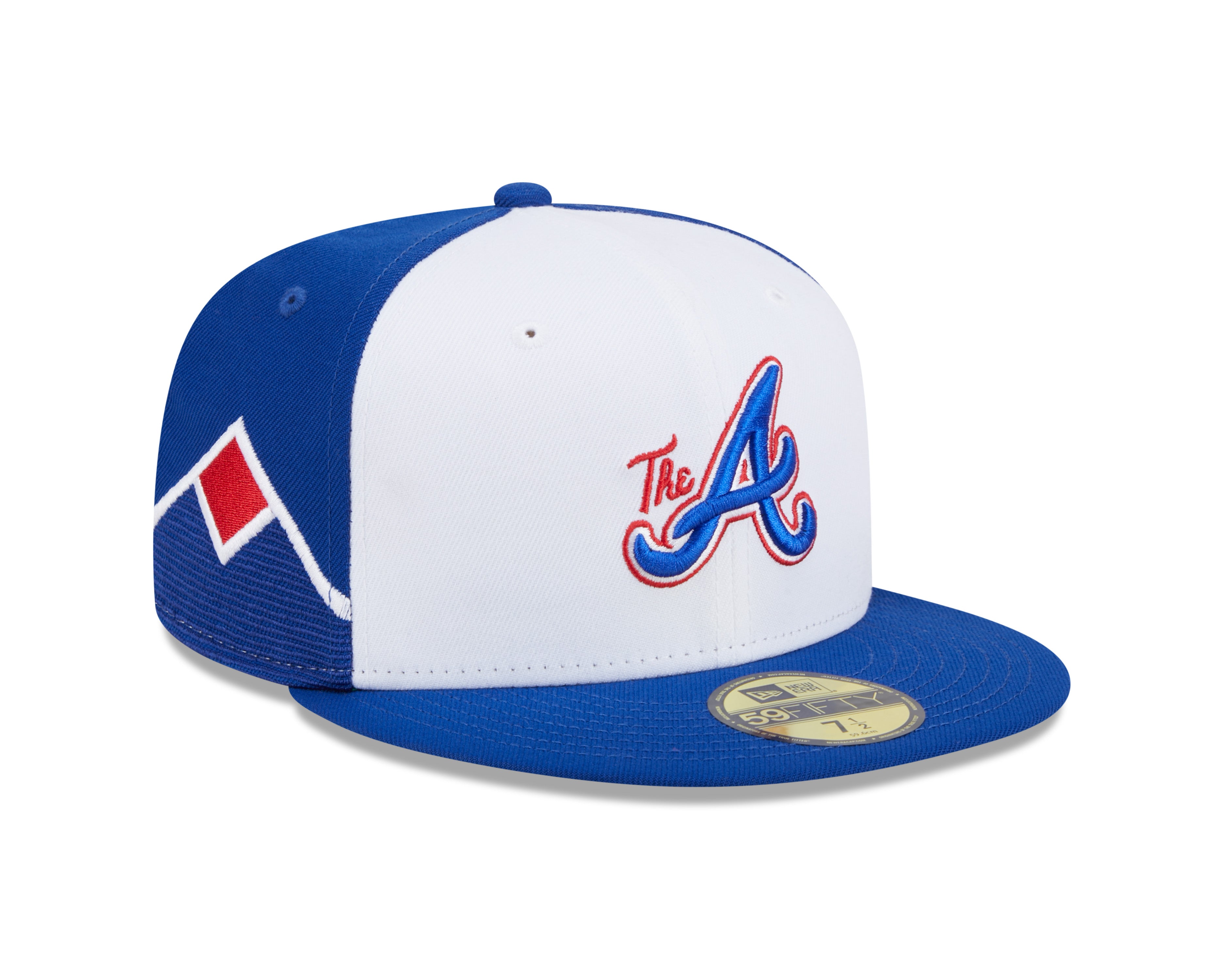 Atlanta Braves MLB New Era Men's White/Royal 59Fifty 2023 City Connect Fitted Hat