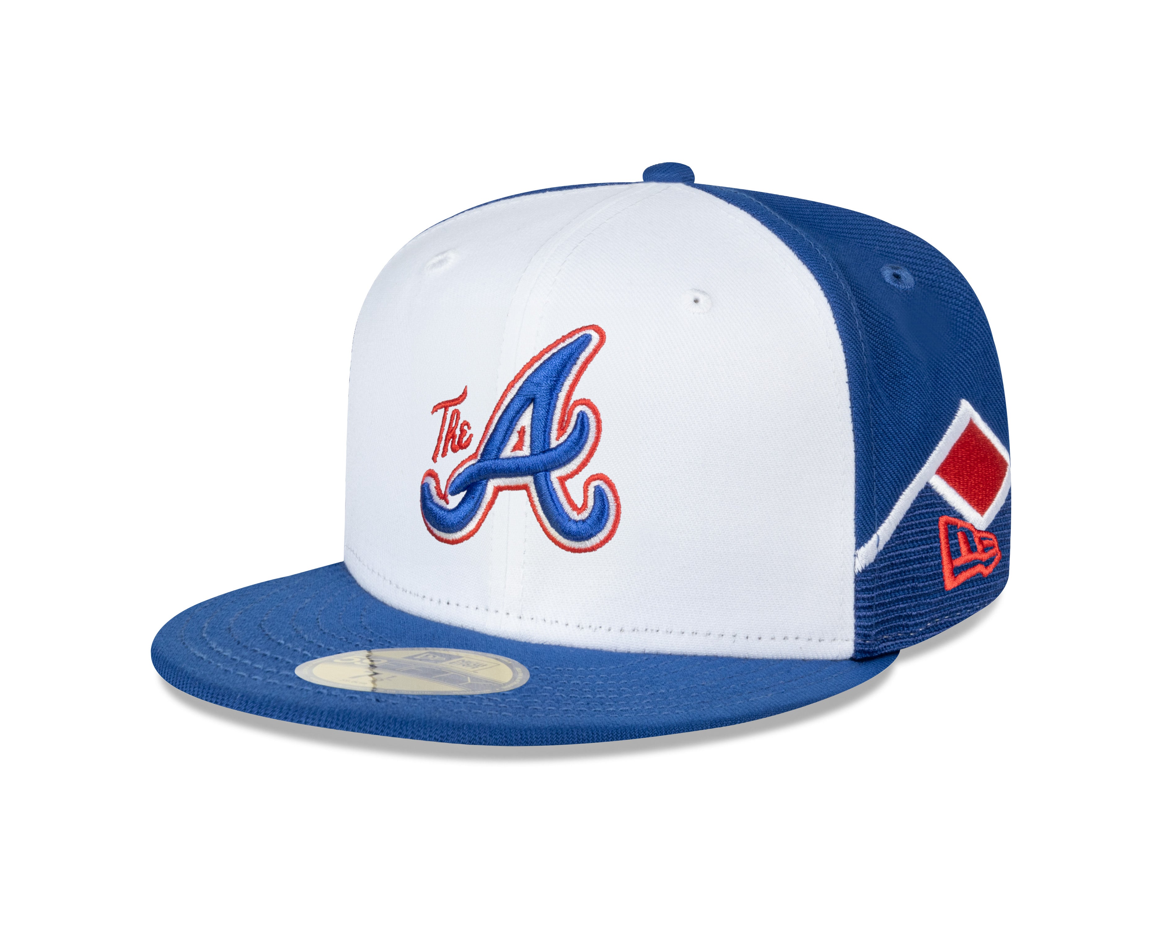 Atlanta Braves MLB New Era Men's White/Royal 59Fifty 2023 City Connect Fitted Hat