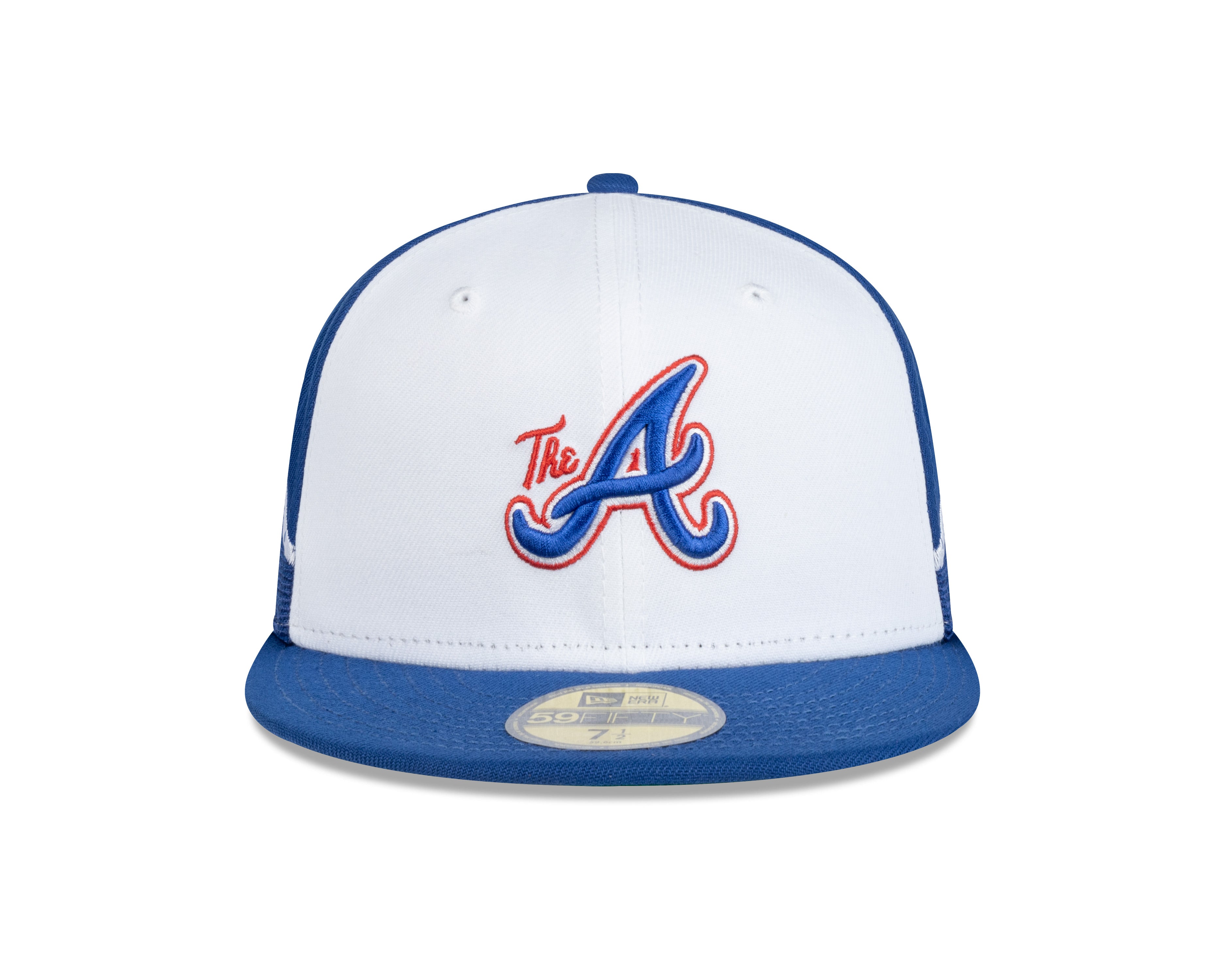 Atlanta Braves MLB New Era Men's White/Royal 59Fifty 2023 City Connect Fitted Hat