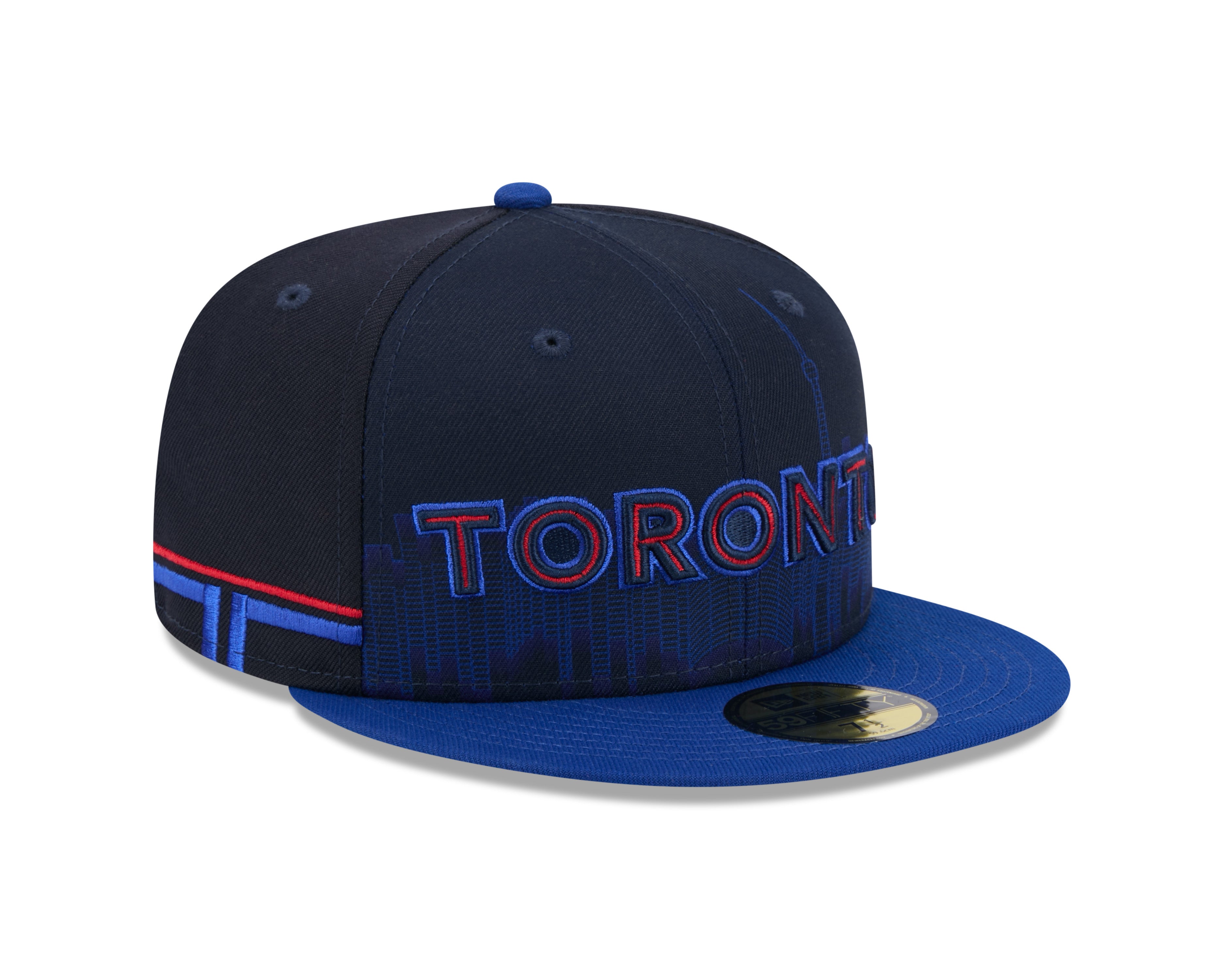 Casquette ajustée New Era 59Fifty 2024 City Connect Script pour homme, bleu marine, des Blue Jays de Toronto (MLB)