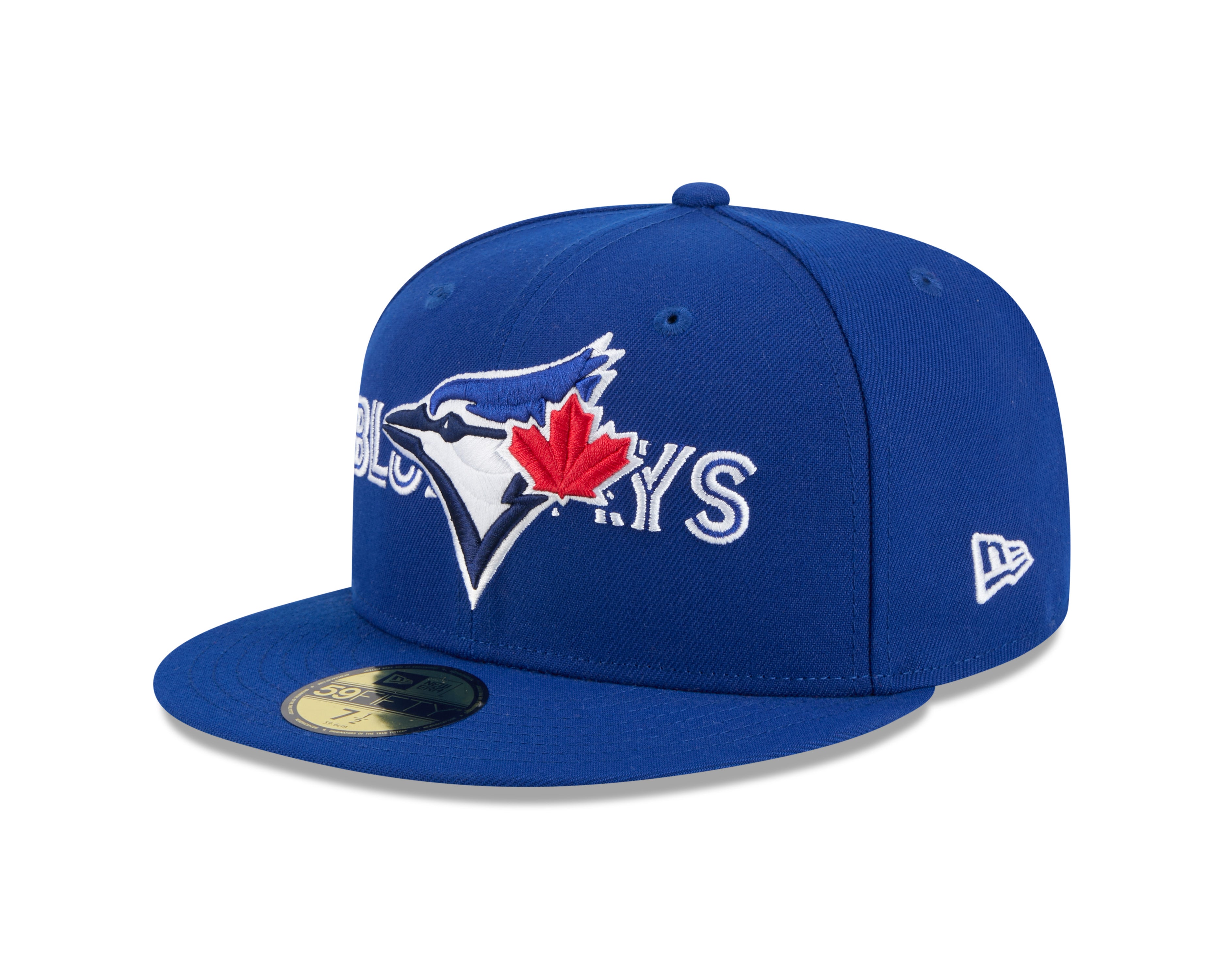 Casquette ajustée 59Fifty Overlap Script bleu royal pour homme des Toronto Blue Jays MLB New Era