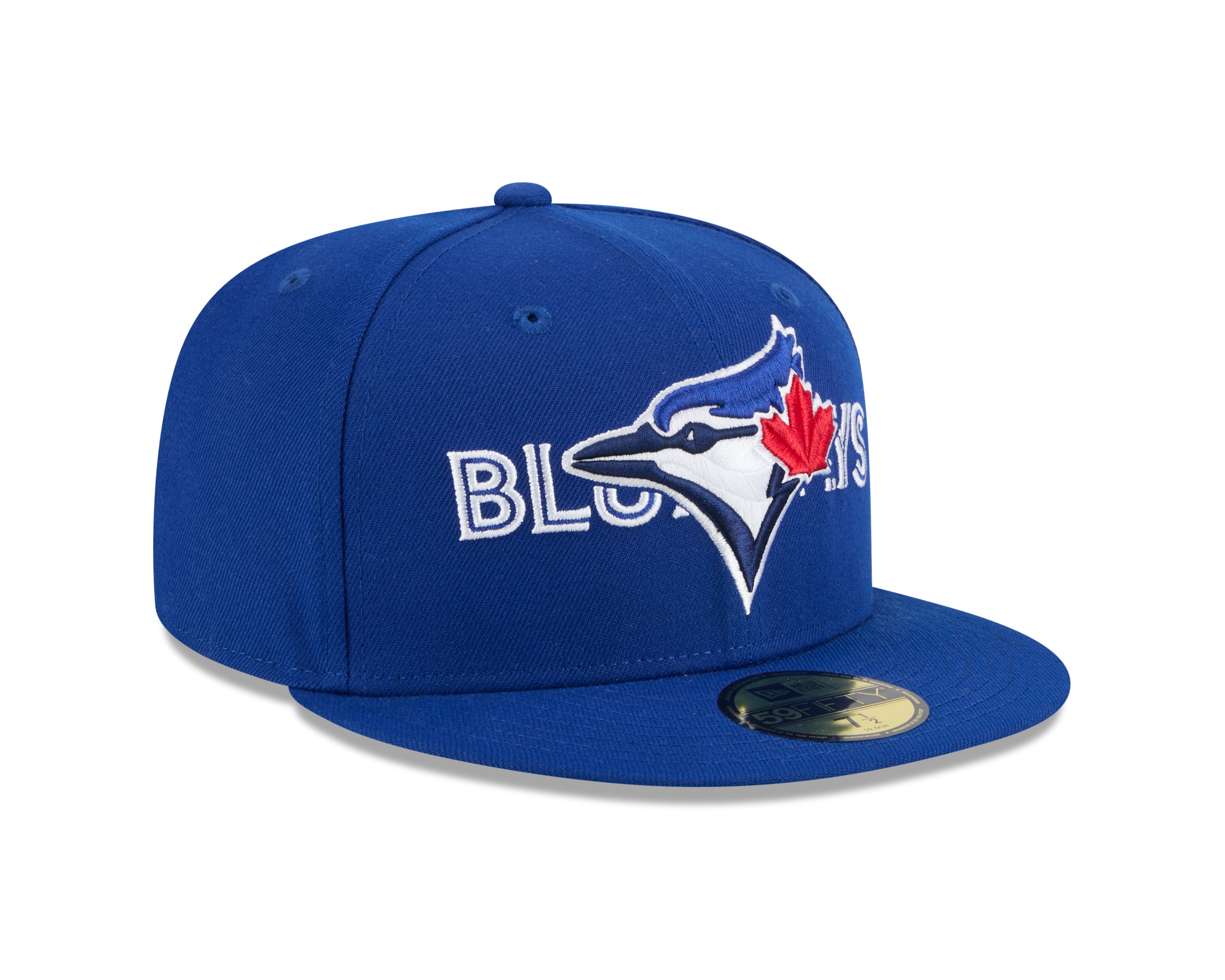 Casquette ajustée 59Fifty Overlap Script bleu royal pour homme des Toronto Blue Jays MLB New Era