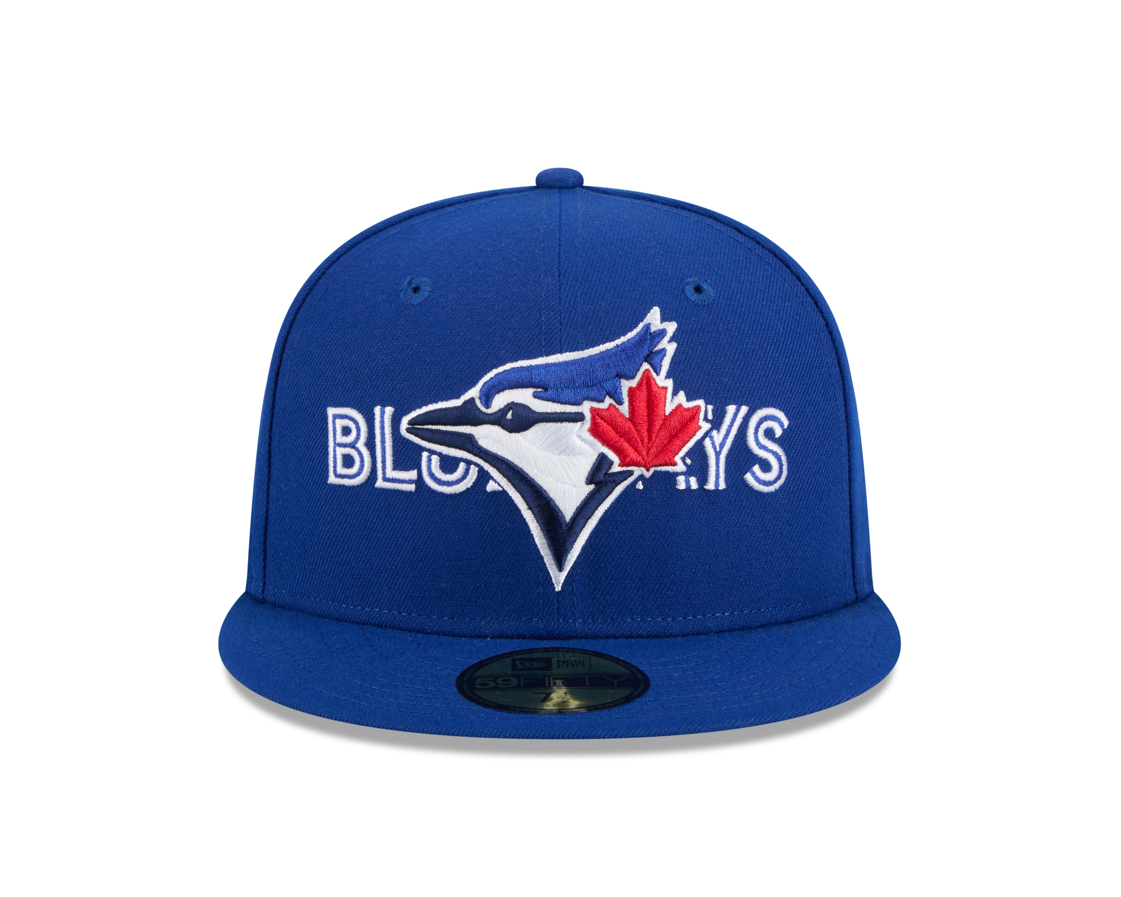 Casquette ajustée 59Fifty Overlap Script bleu royal pour homme des Toronto Blue Jays MLB New Era