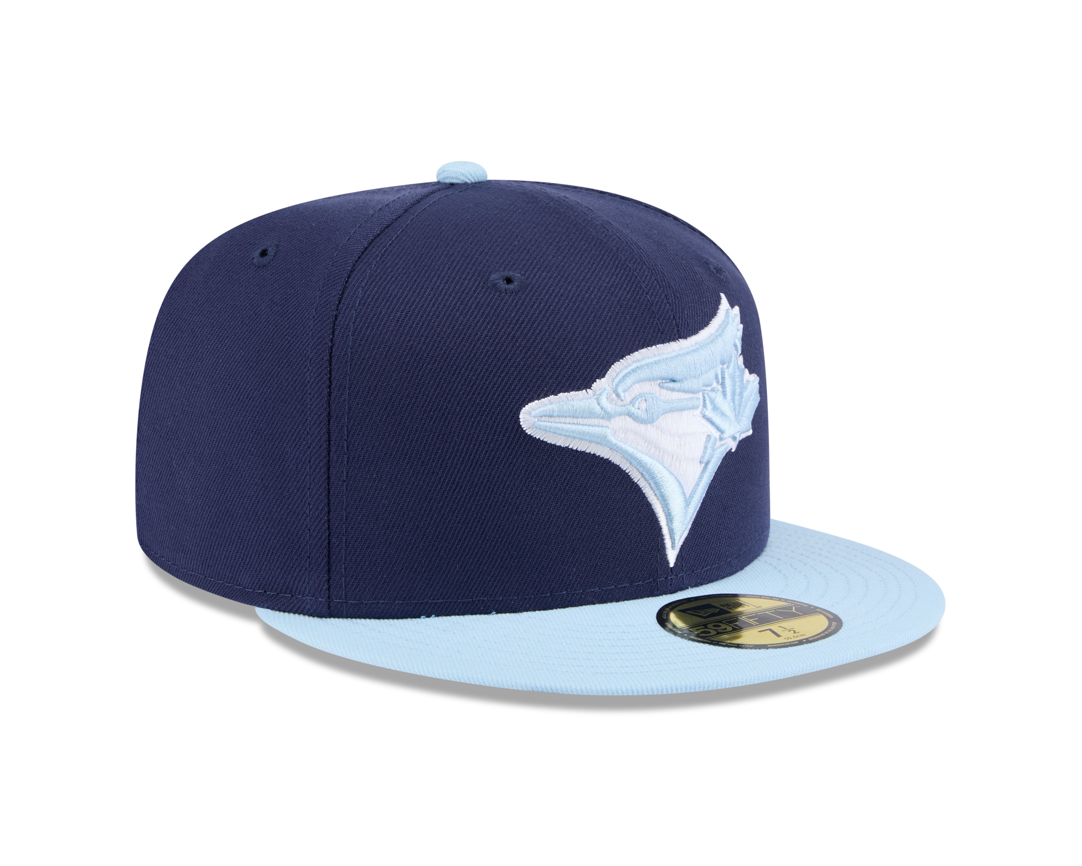Casquette ajustée MLB 59Fifty bicolore bleu marine pour homme des Toronto Blue Jays de New Era