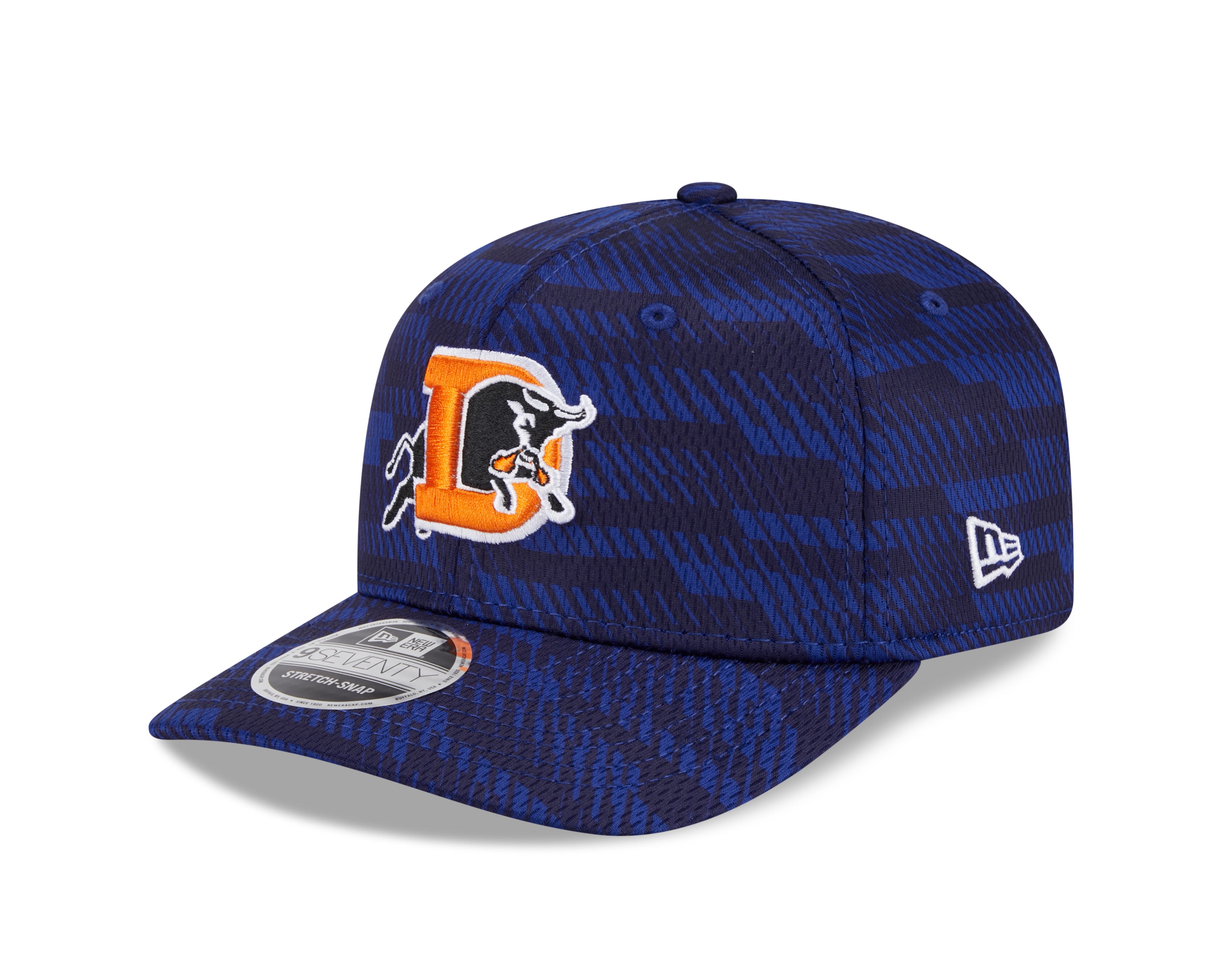 Casquette snapback 9Seventy 2025 de couleur équipe bleue pour homme des Durham Bulls MiLB New Era
