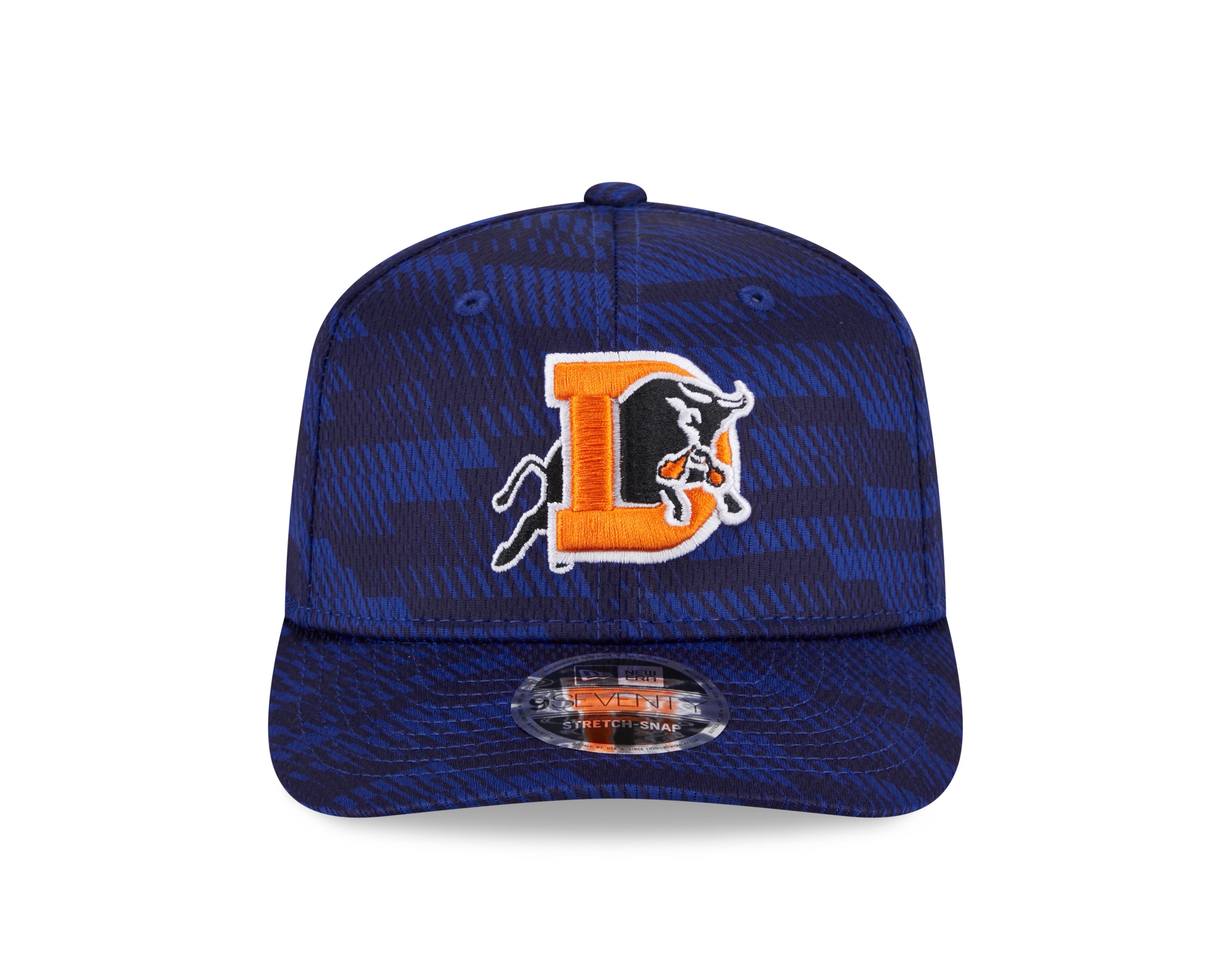 Casquette snapback 9Seventy 2025 de couleur équipe bleue pour homme des Durham Bulls MiLB New Era