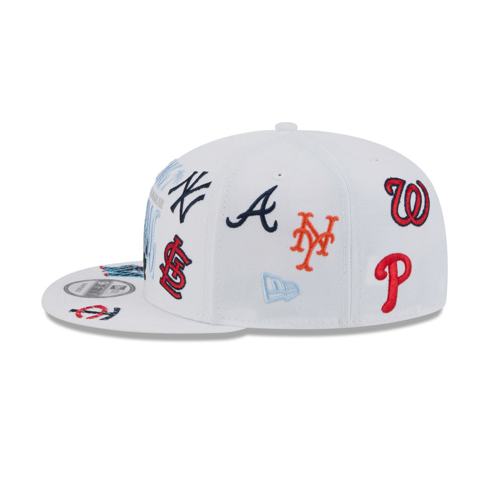 Grapefruit League MLB New Era Men's White 9Fifty 2025 Spring Training Scattered Logos Snapback