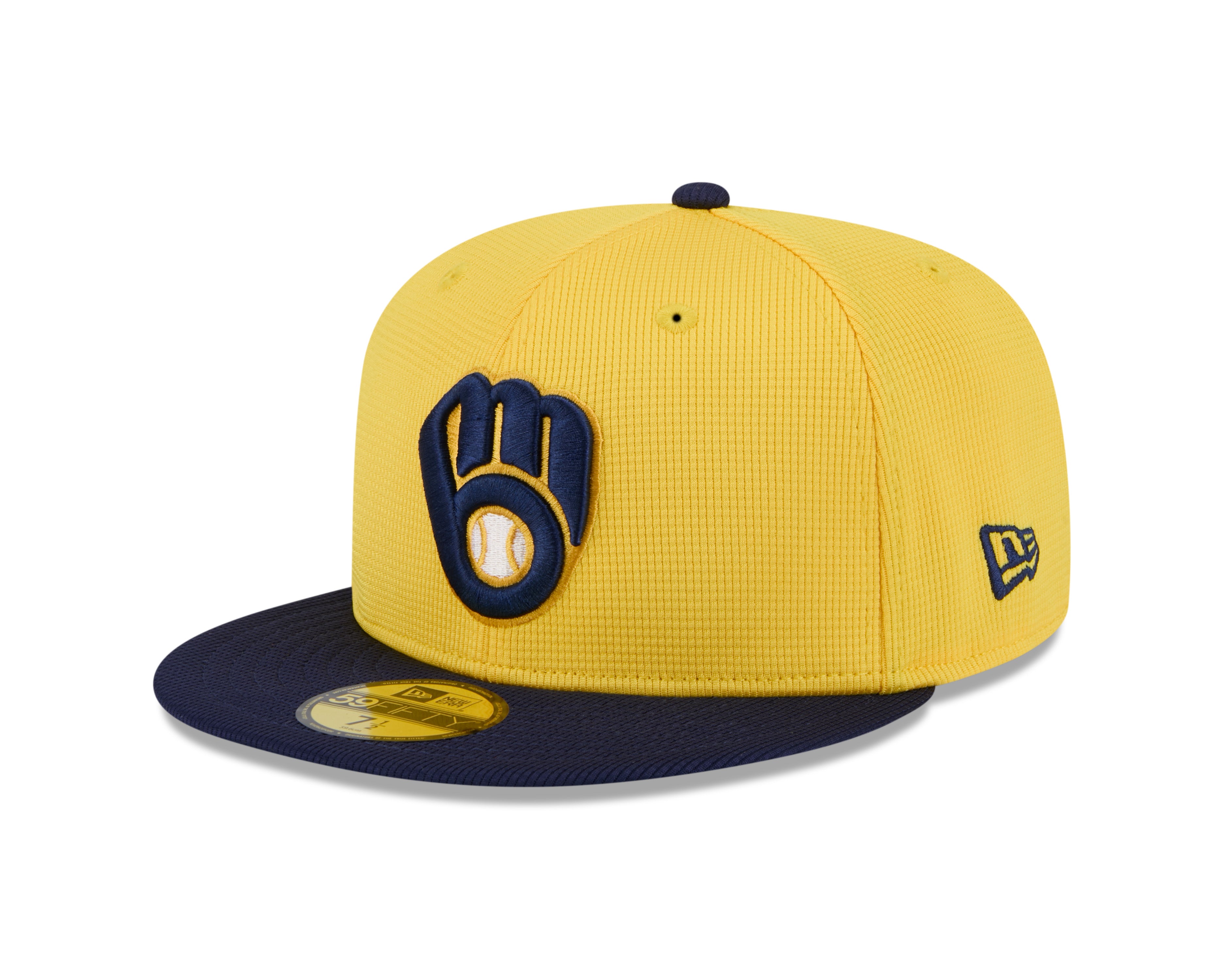 Milwaukee Brewers MLB New Era Men's Yellow/Navy 59Fifty 2025 Spring Training Fitted Hat