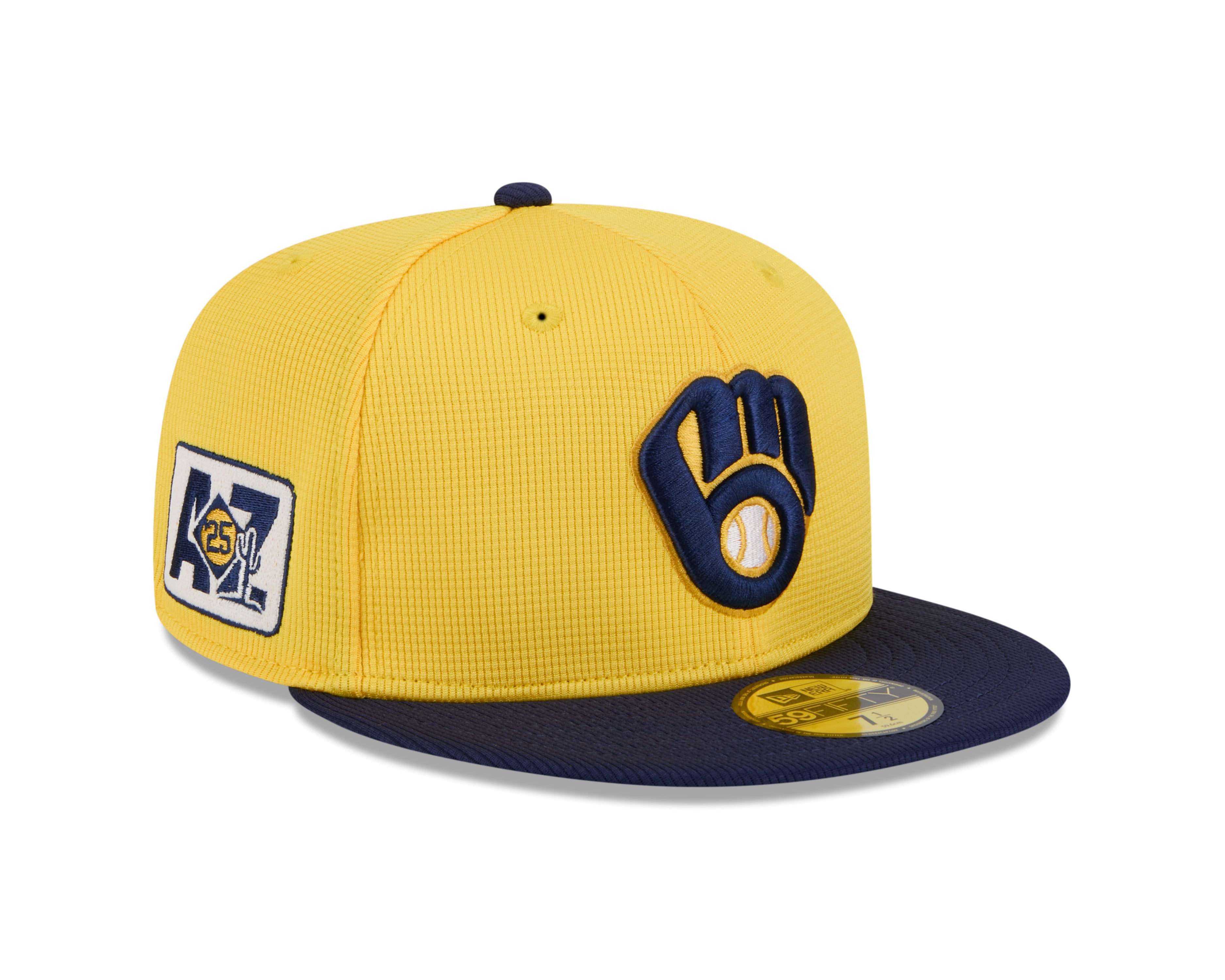 Milwaukee Brewers MLB New Era Men's Yellow/Navy 59Fifty 2025 Spring Training Fitted Hat
