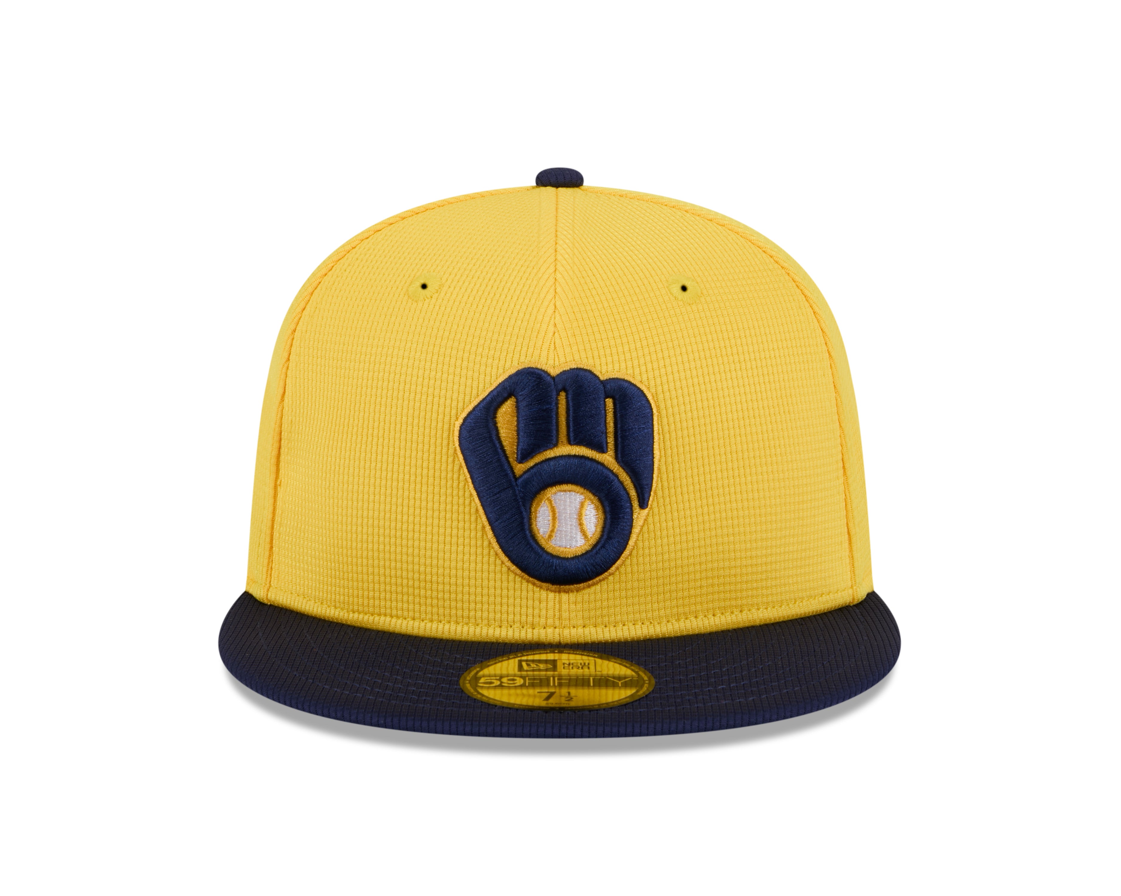 Milwaukee Brewers MLB New Era Men's Yellow/Navy 59Fifty 2025 Spring Training Fitted Hat