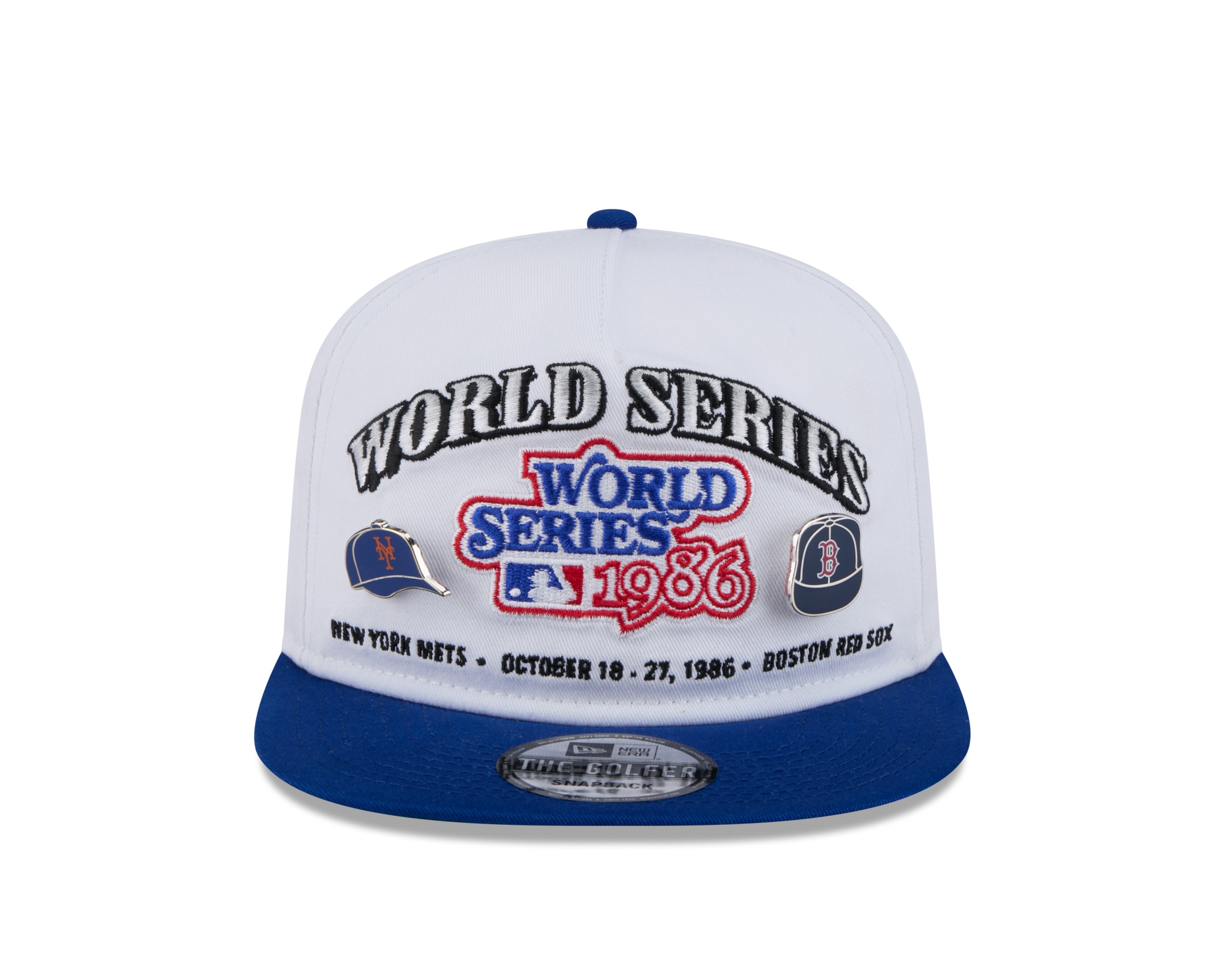 Casquette Snapback de championnat de golfeur blanche pour homme de la Série mondiale MLB New Era 1986