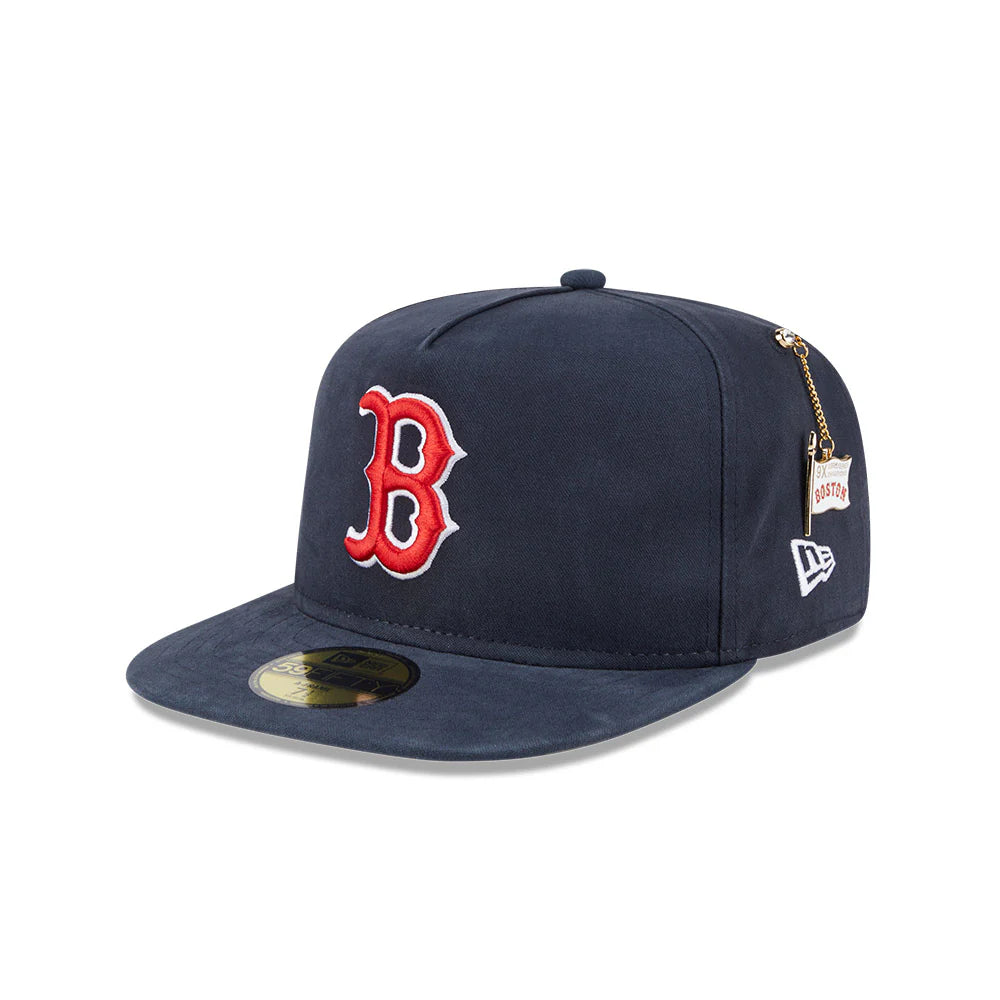 Drapeau latéral de championnat MLB New Era 59Fifty A-Frame bleu foncé pour homme des Red Sox de Boston