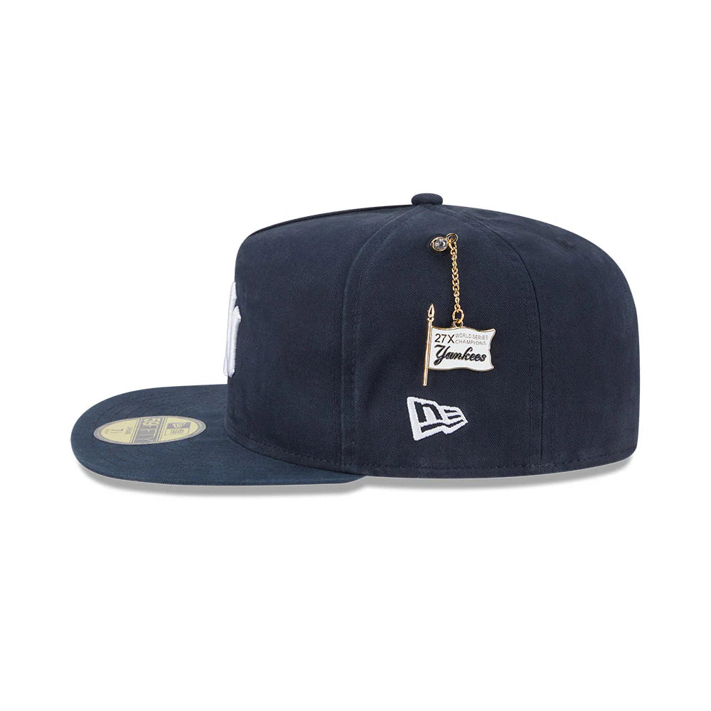 New York Yankees MLB New Era Men's Dark Blue 59Fifty A-Frame Championship Side Flag