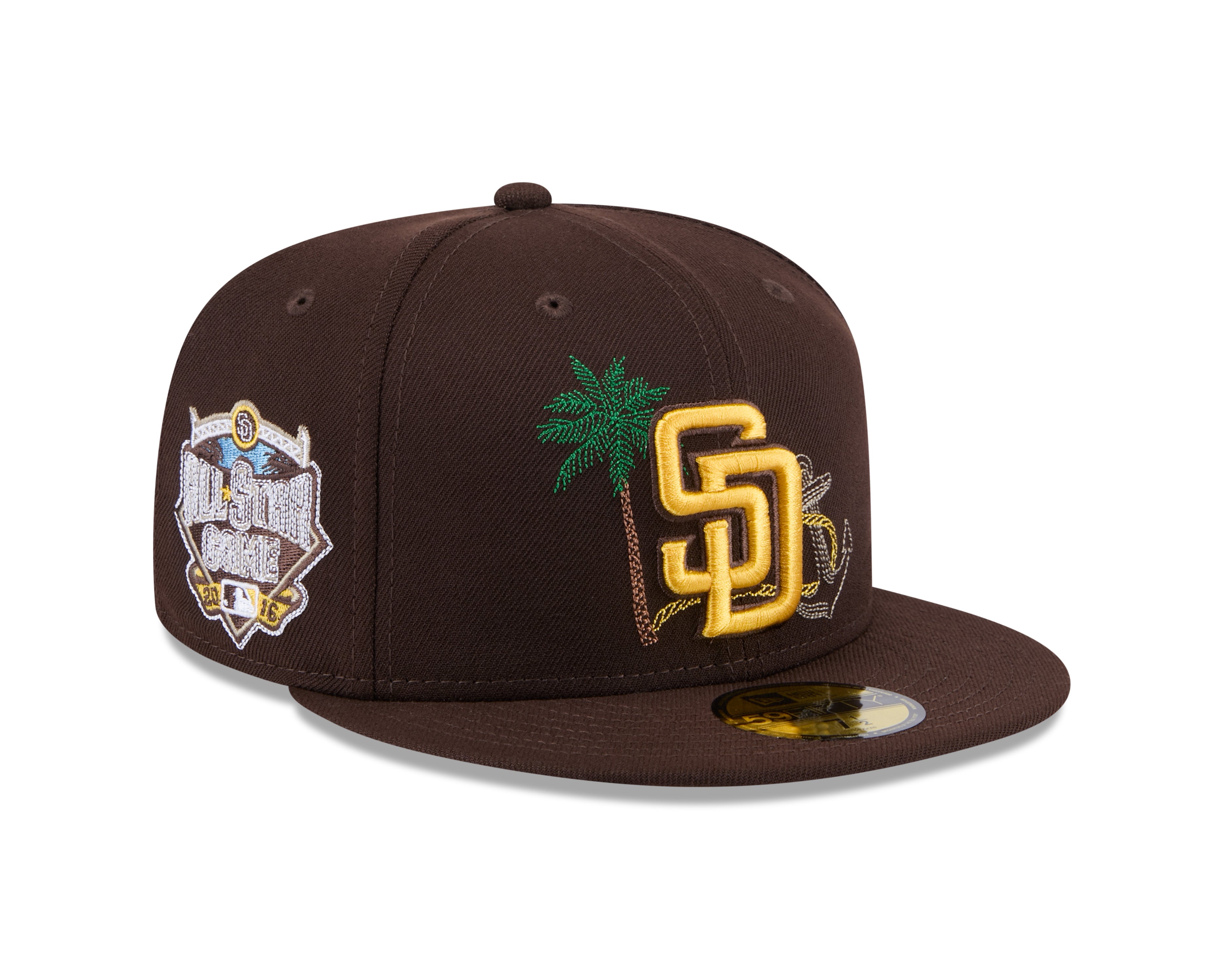 Casquette ajustée 59Fifty State Stitch marron pour homme des San Diego Padres MLB New Era