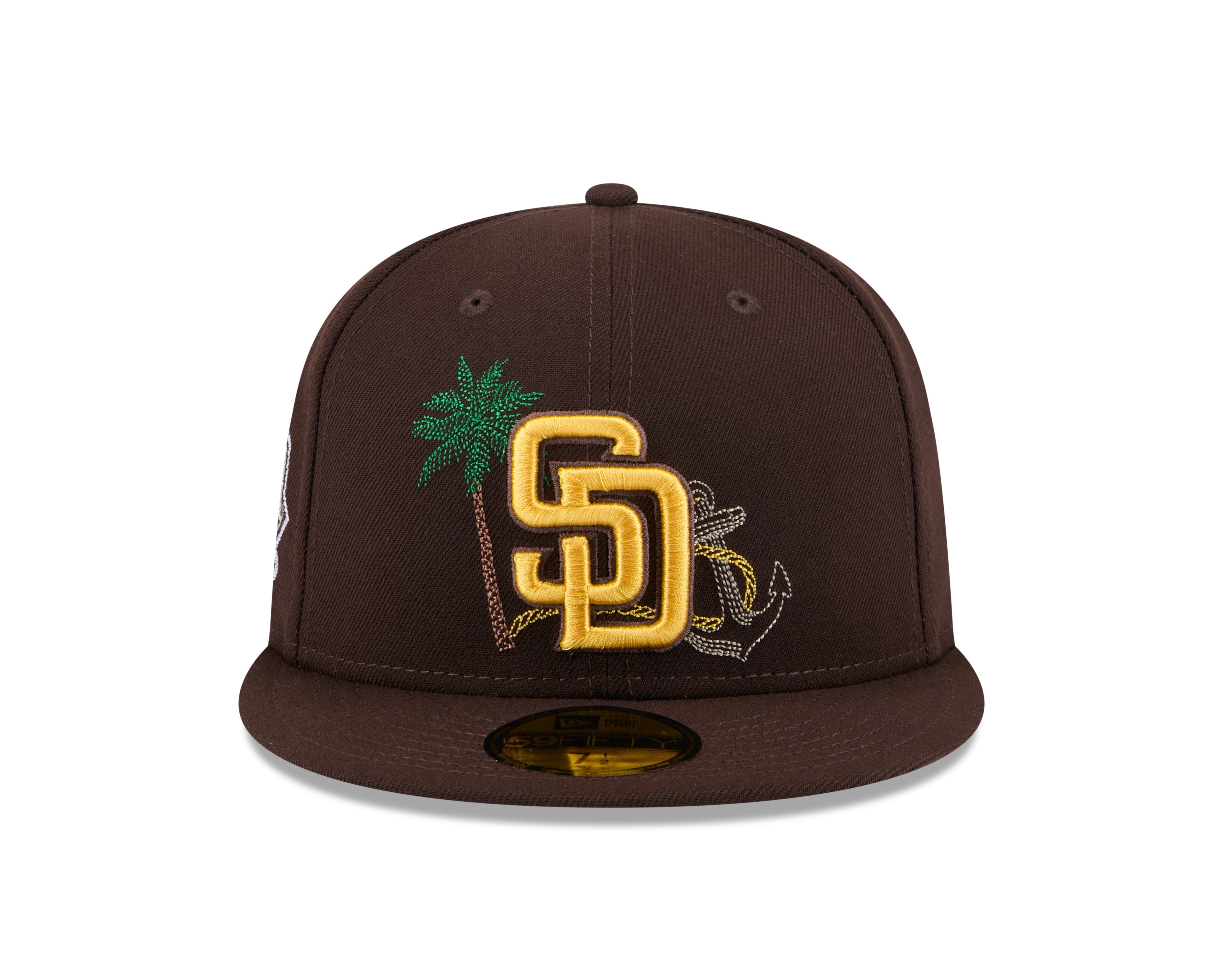 Casquette ajustée 59Fifty State Stitch marron pour homme des San Diego Padres MLB New Era
