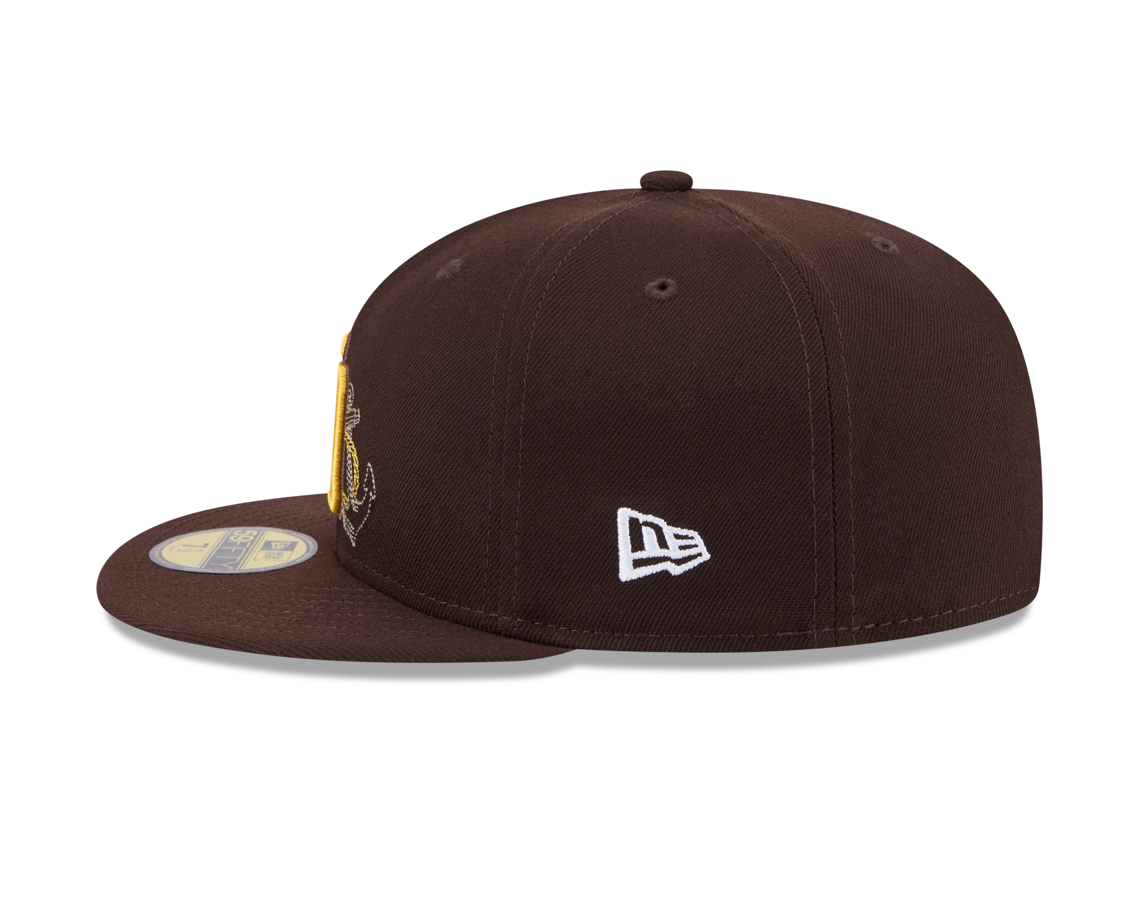 Casquette ajustée 59Fifty State Stitch marron pour homme des San Diego Padres MLB New Era
