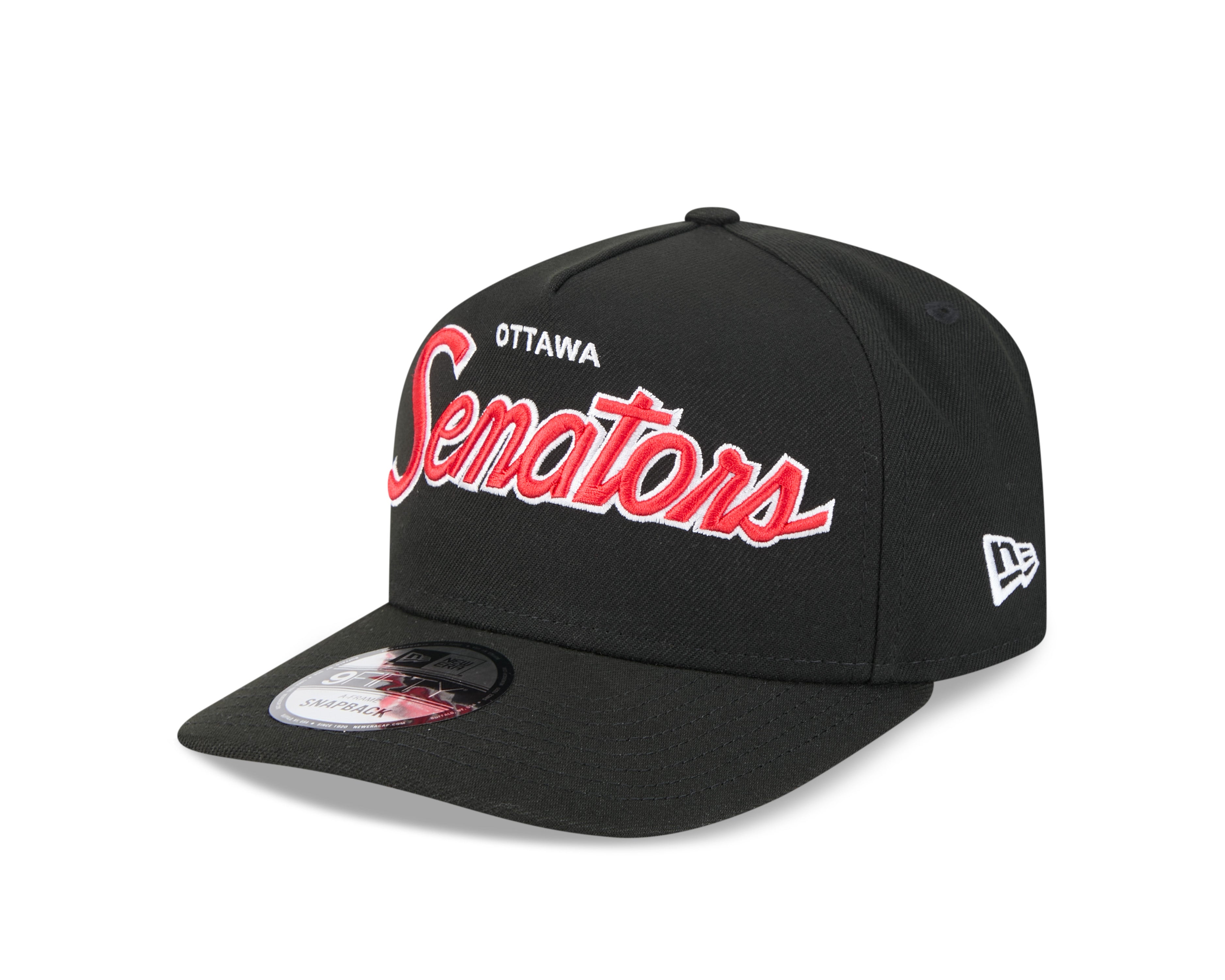 Casquette Snapback A-Frame 9FIfty noire pour homme des Sénateurs d'Ottawa de la LNH de New Era