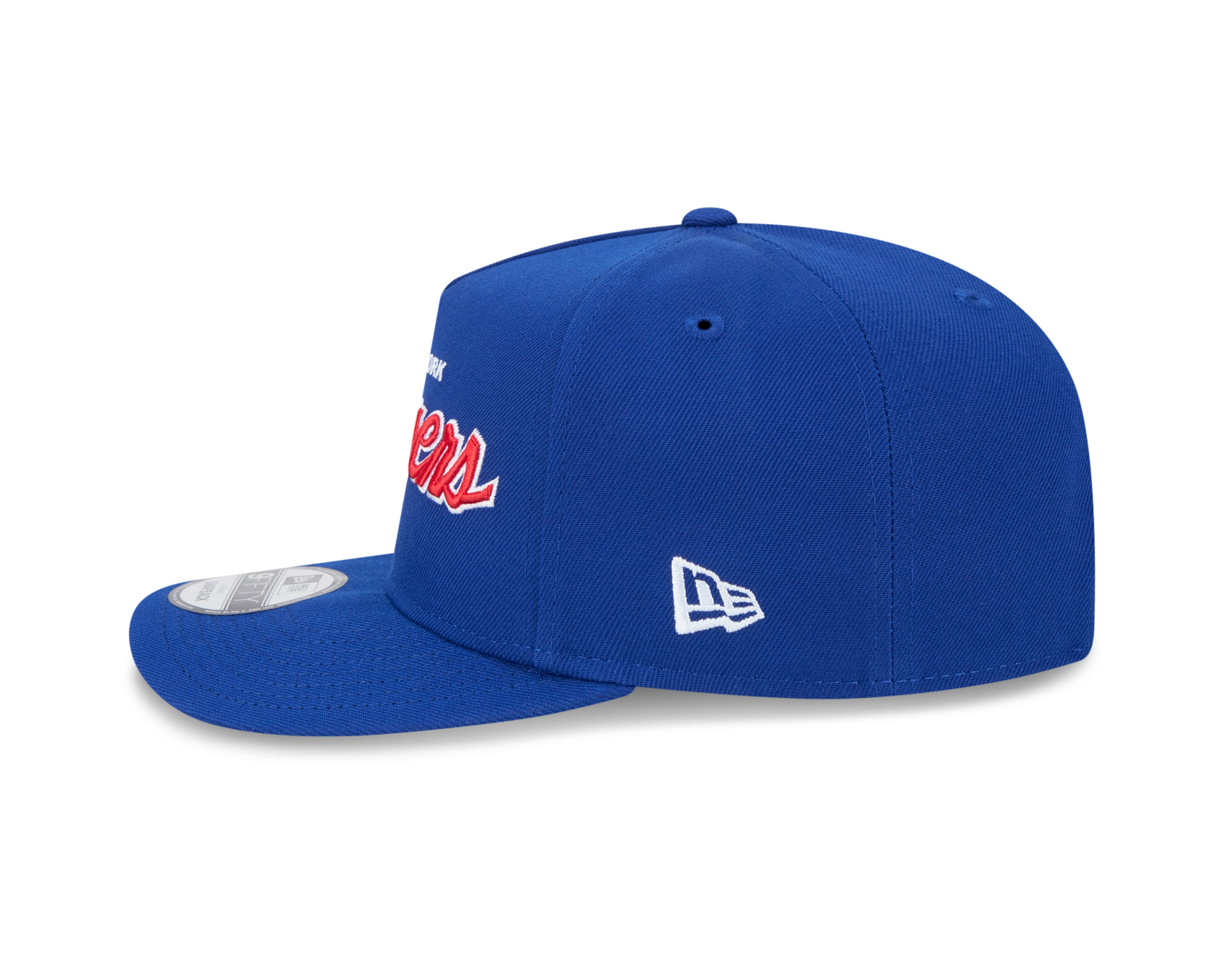 Casquette à visière ajustable New Era Royal 9FIfty Script A-Frame pour homme des Rangers de New York de la LNH