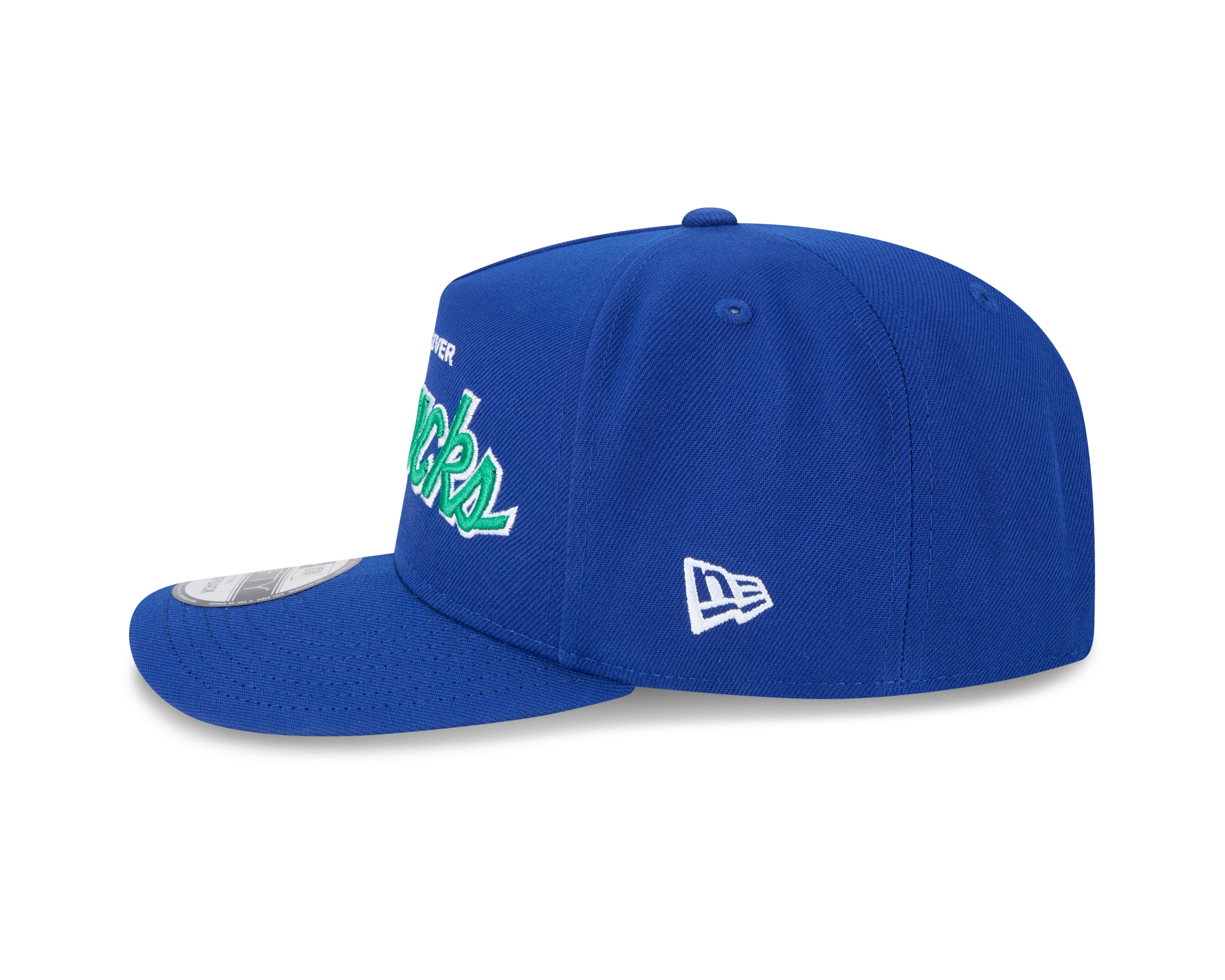 Casquette à visière ajustable A-Frame Script 9FIfty Royal pour homme des Canucks de Vancouver de la LNH de New Era