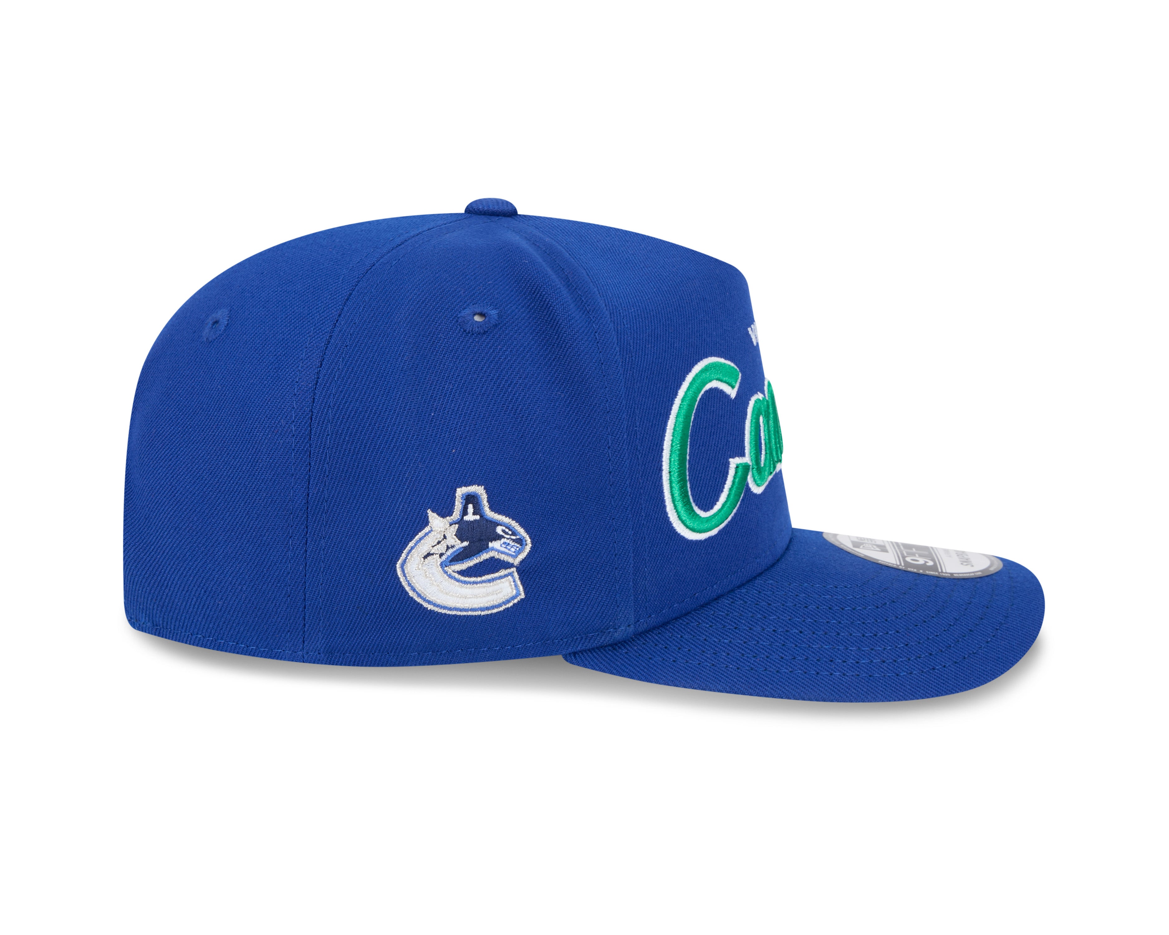 Casquette à visière ajustable A-Frame Script 9FIfty Royal pour homme des Canucks de Vancouver de la LNH de New Era