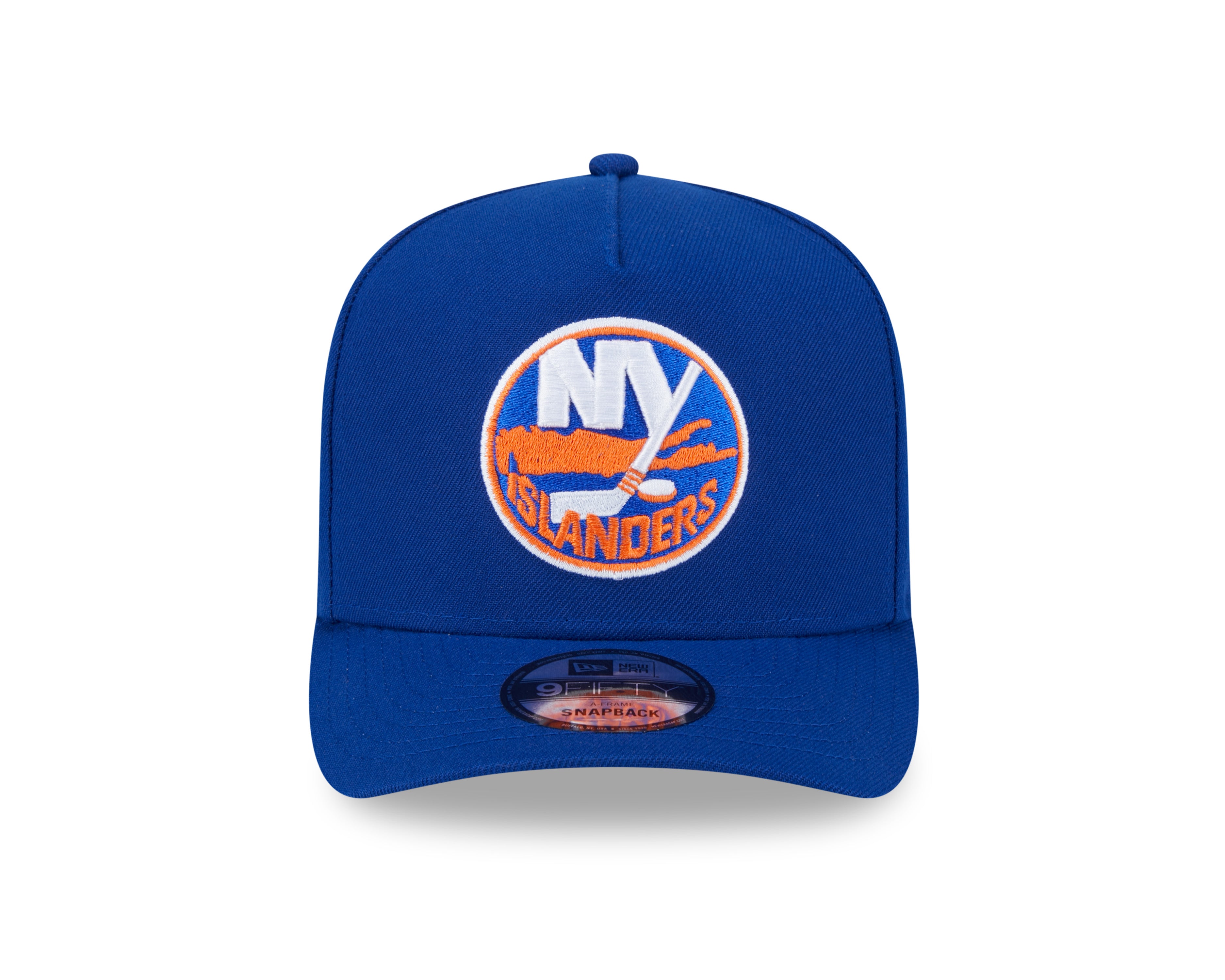 Casquette à visière ajustable A-Frame Royal 9Fifty New Era pour homme des Islanders de New York NHL
