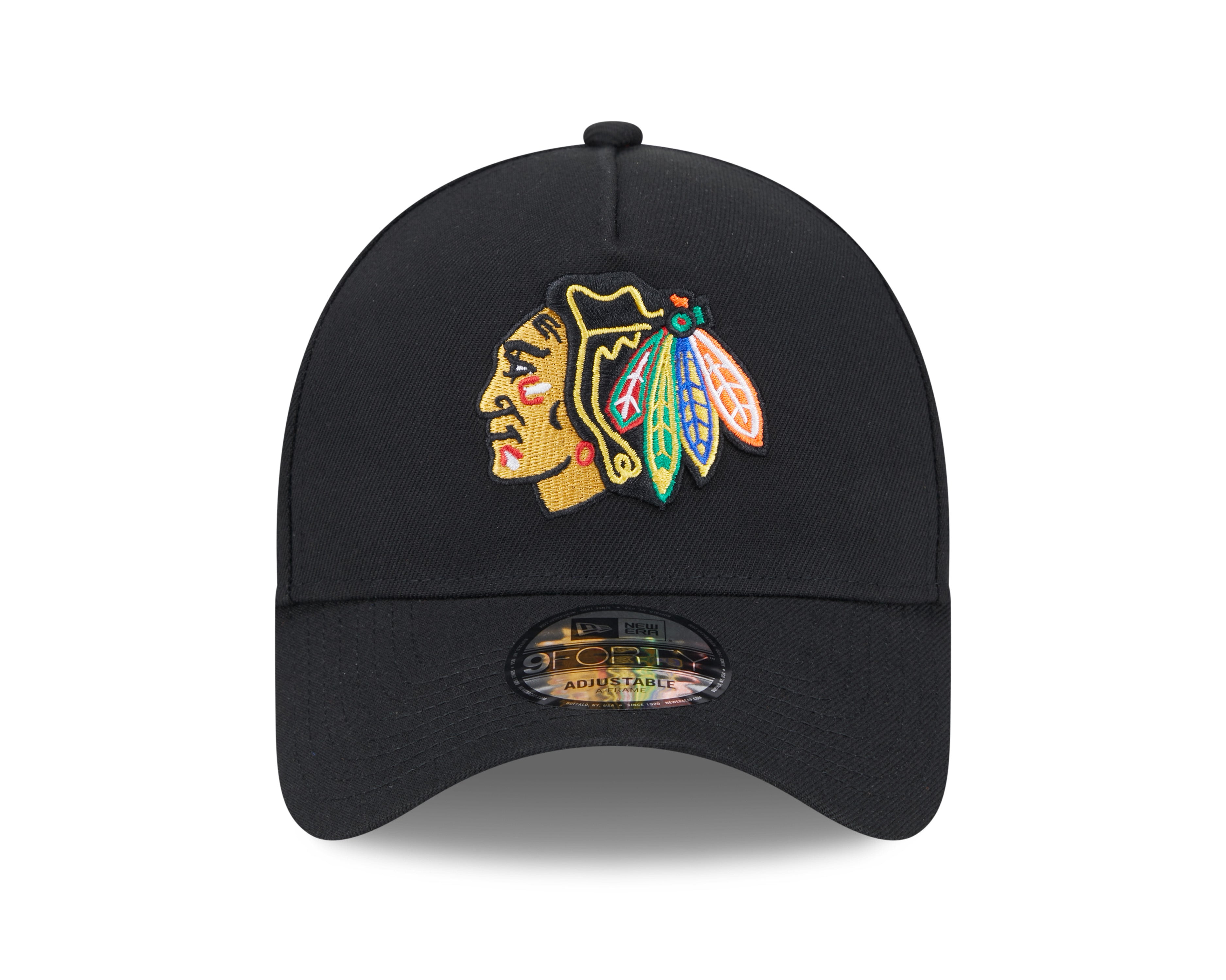 Casquette Snapback 9Forty A-Frame noire pour homme des Blackhawks de Chicago de la LNH de New Era