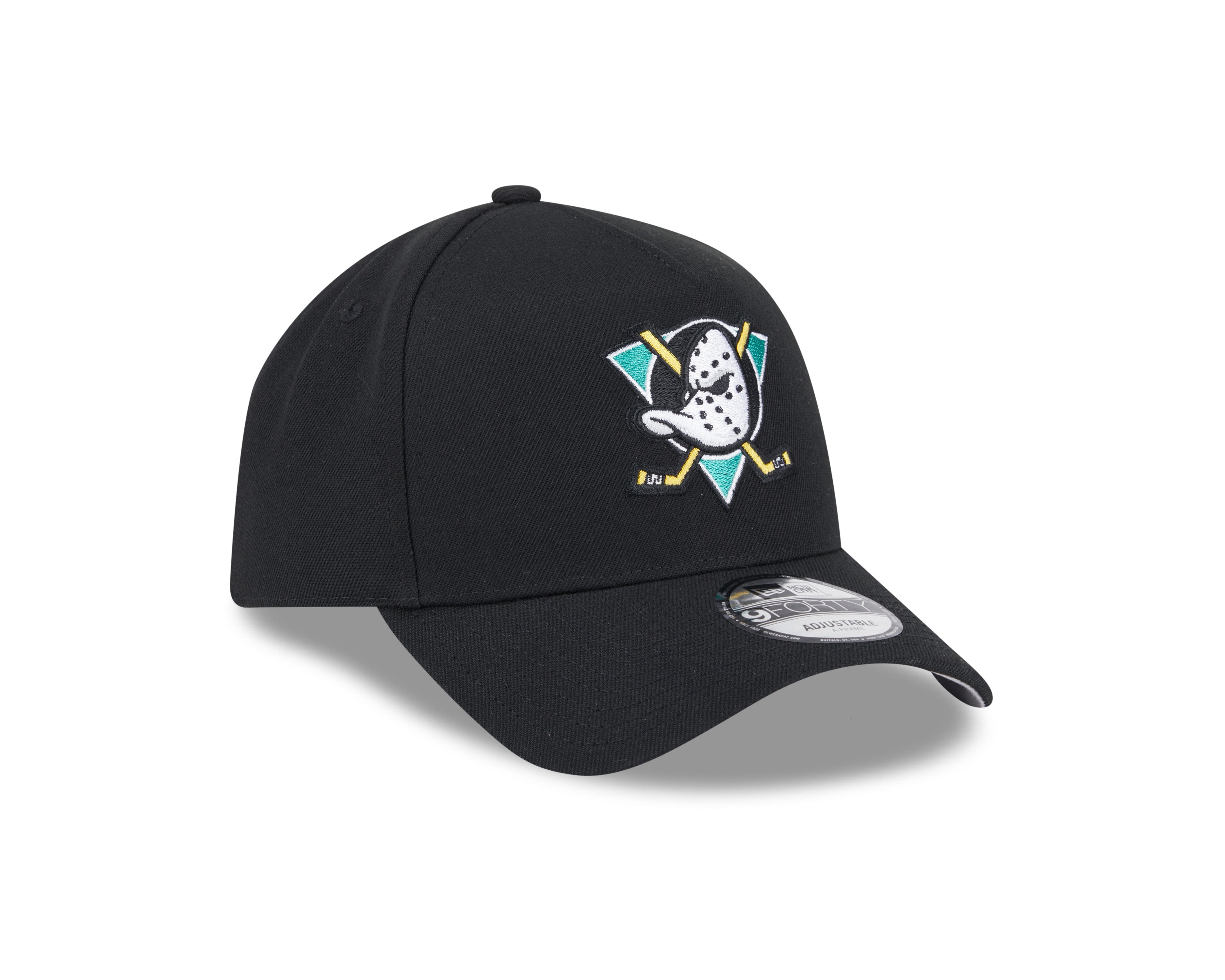 Casquette Snapback 9Forty A-Frame noire pour homme des Ducks d'Anaheim de la LNH de New Era