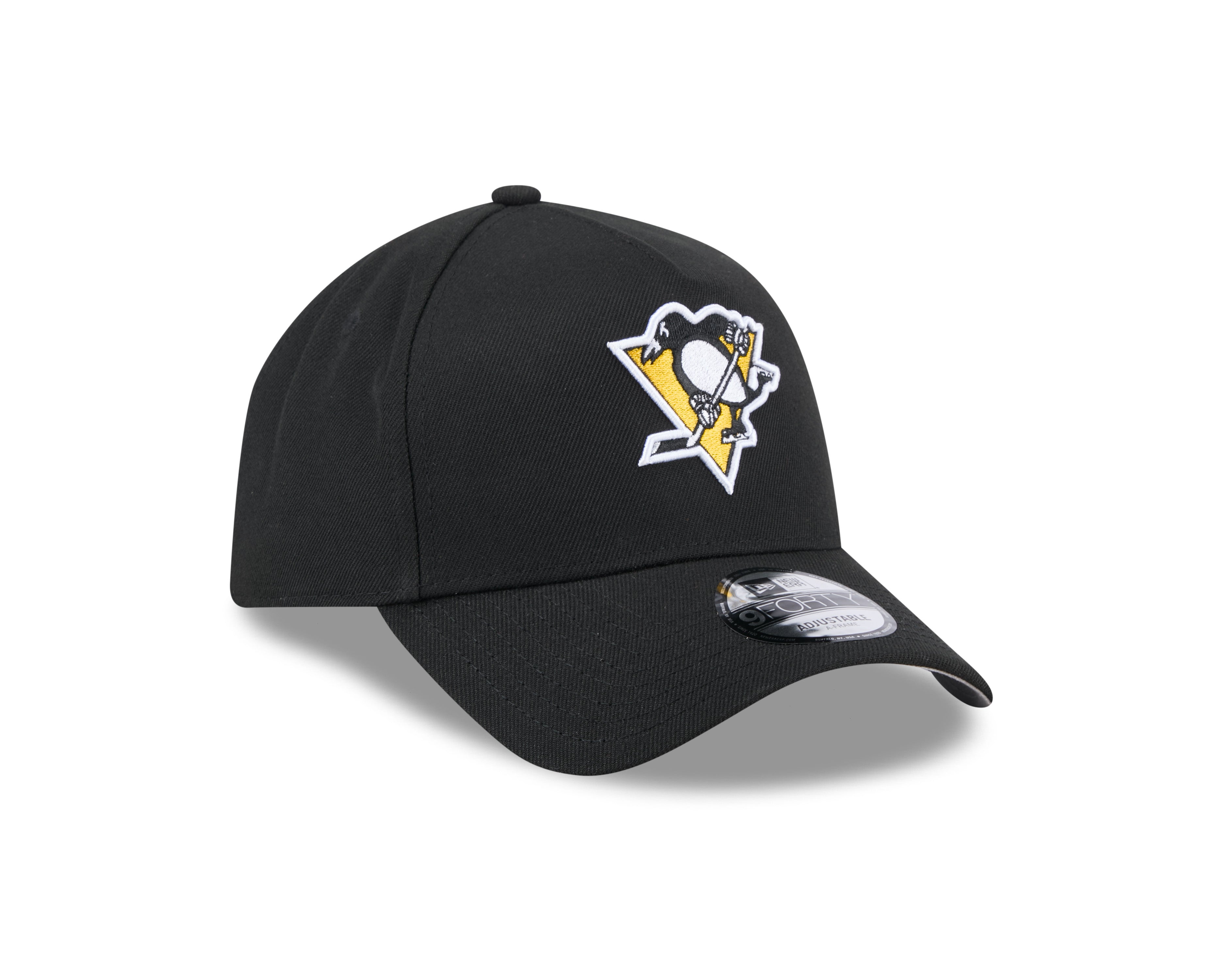 Casquette Snapback 9Forty A-Frame noire pour homme des Penguins de Pittsburgh de la LNH de New Era