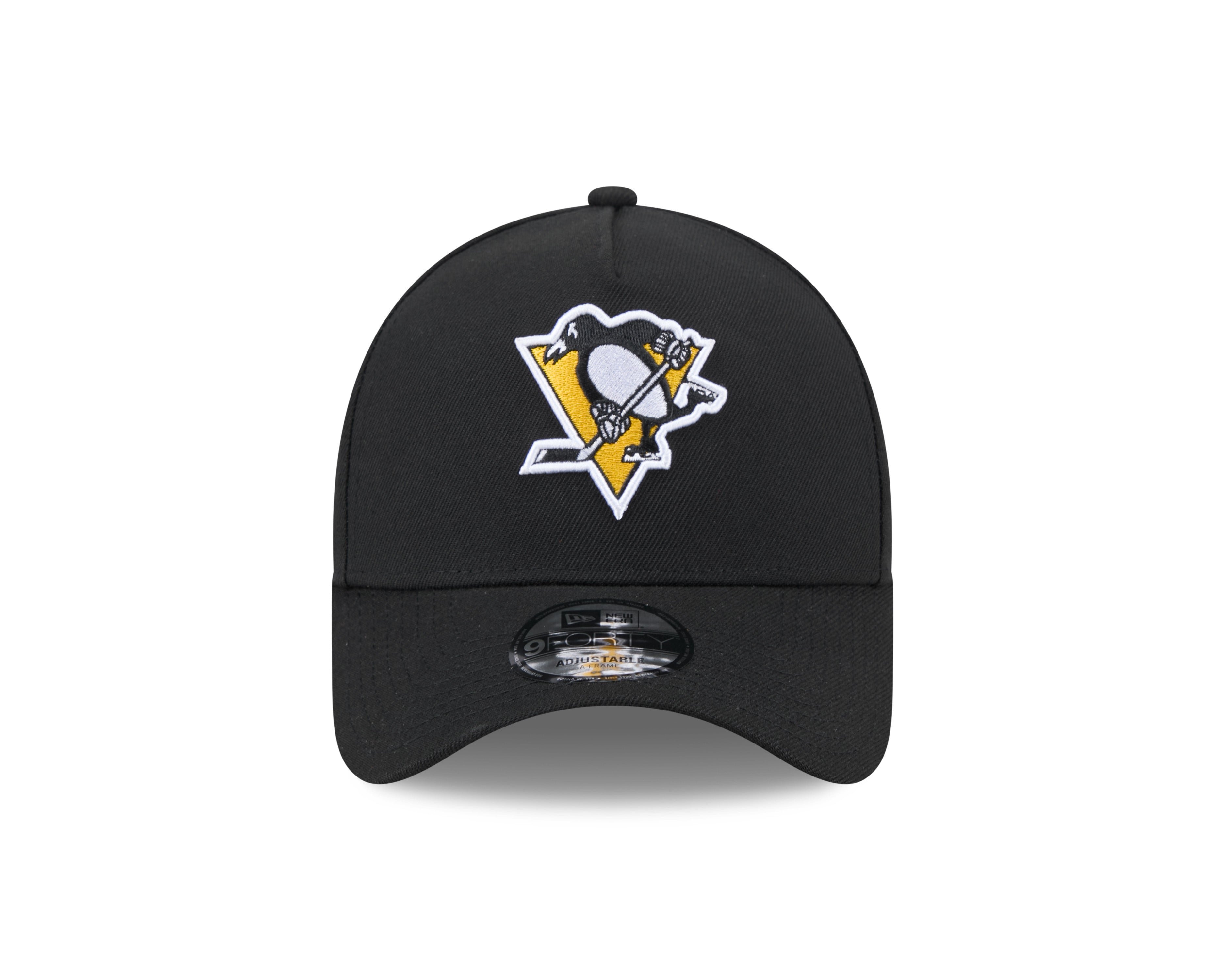 Casquette Snapback 9Forty A-Frame noire pour homme des Penguins de Pittsburgh de la LNH de New Era
