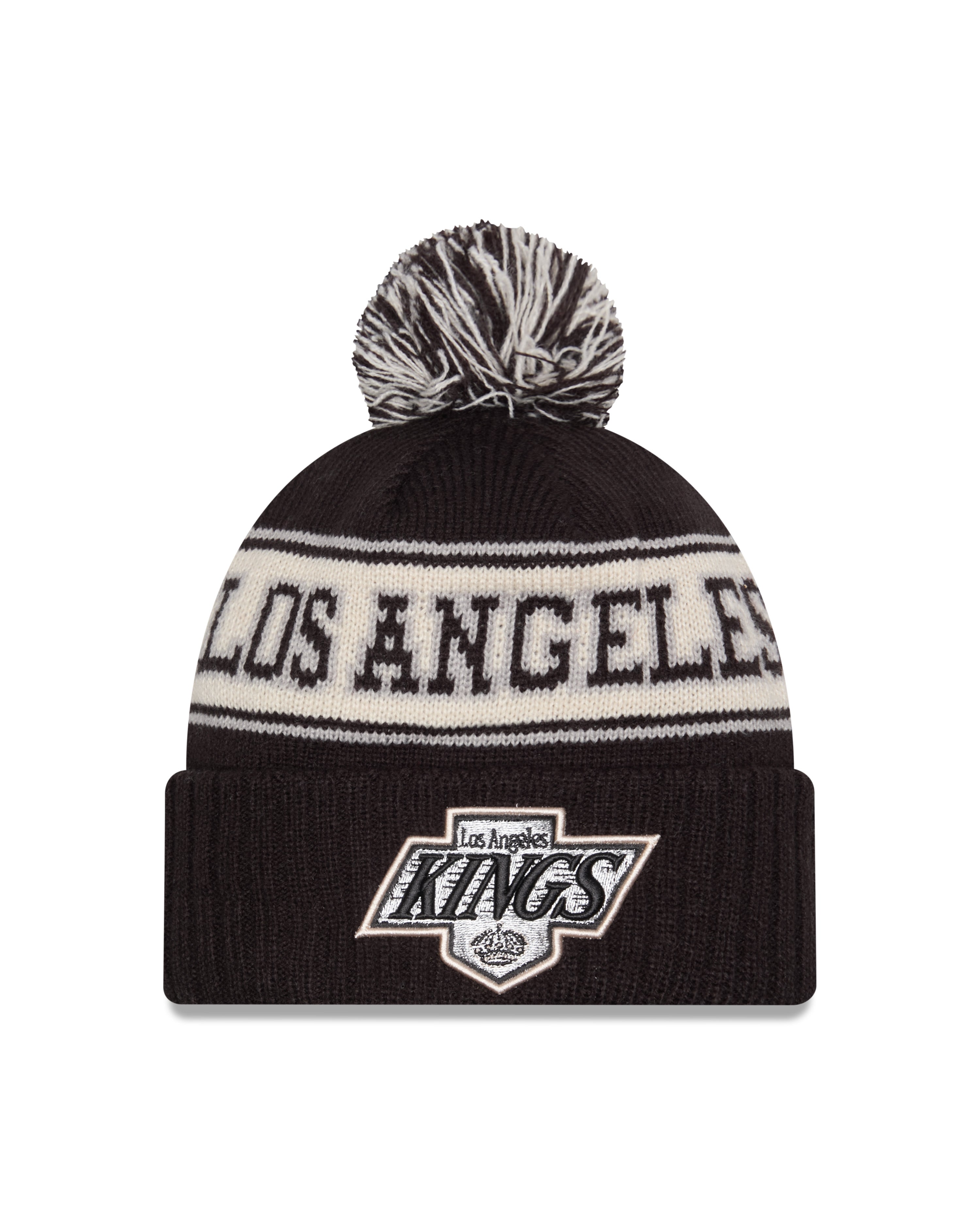 Los Angeles Kings NHL New Era Men's Black Retro Knit Pom Hat