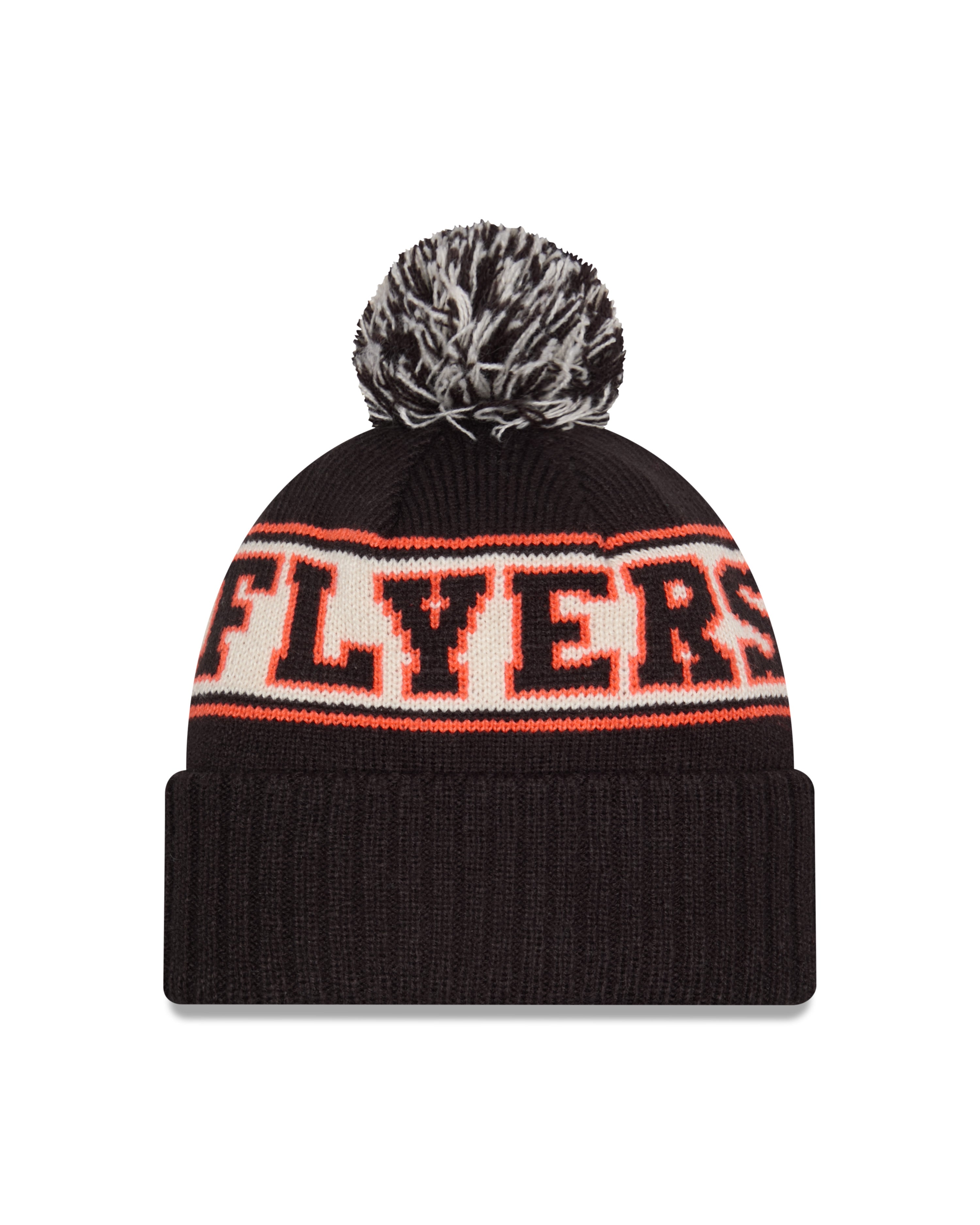 Philadelphia Flyers NHL New Era Men's Black Retro Knit Pom Hat