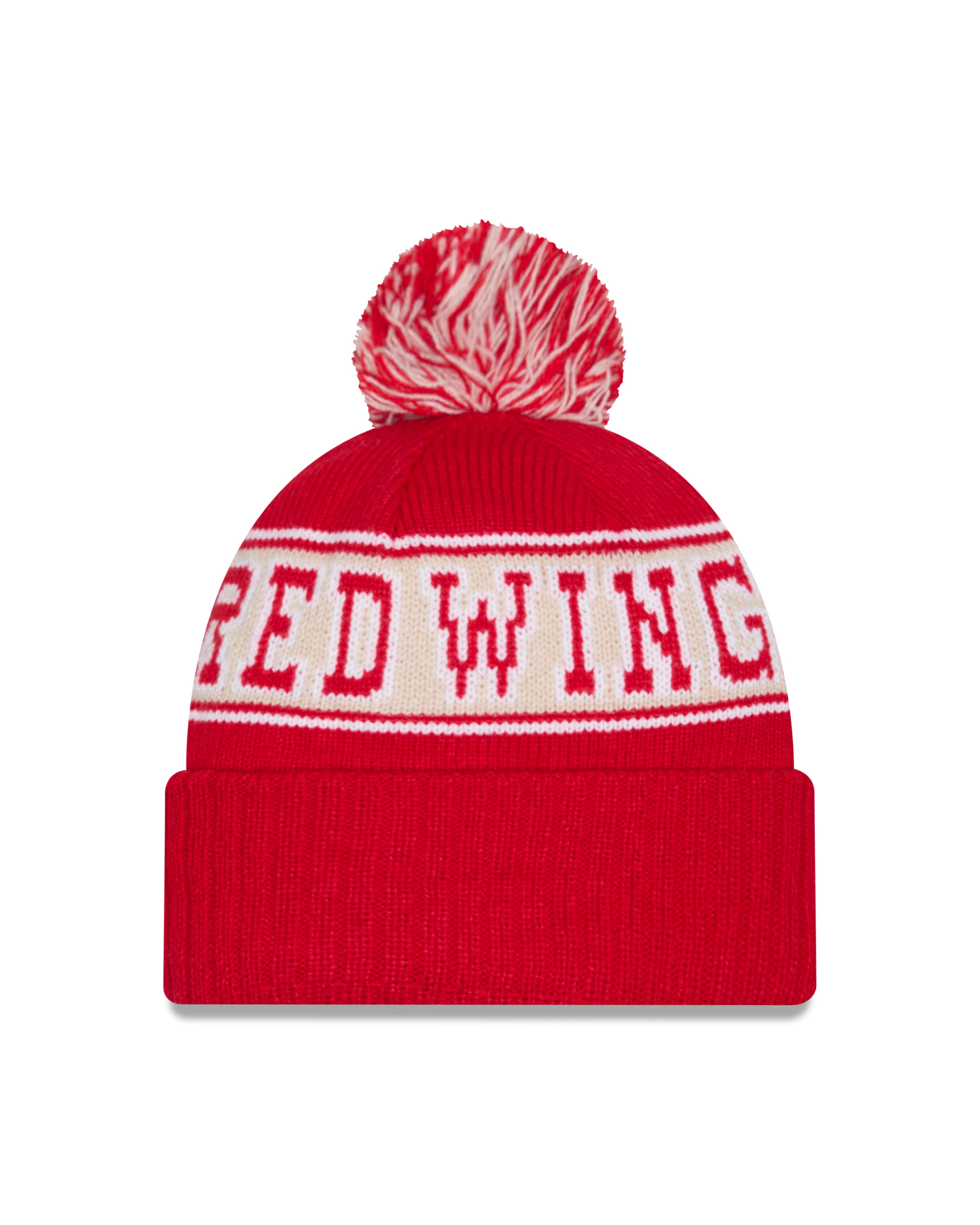 Detroit Red Wings NHL New Era Men's Red Retro Knit Pom Hat