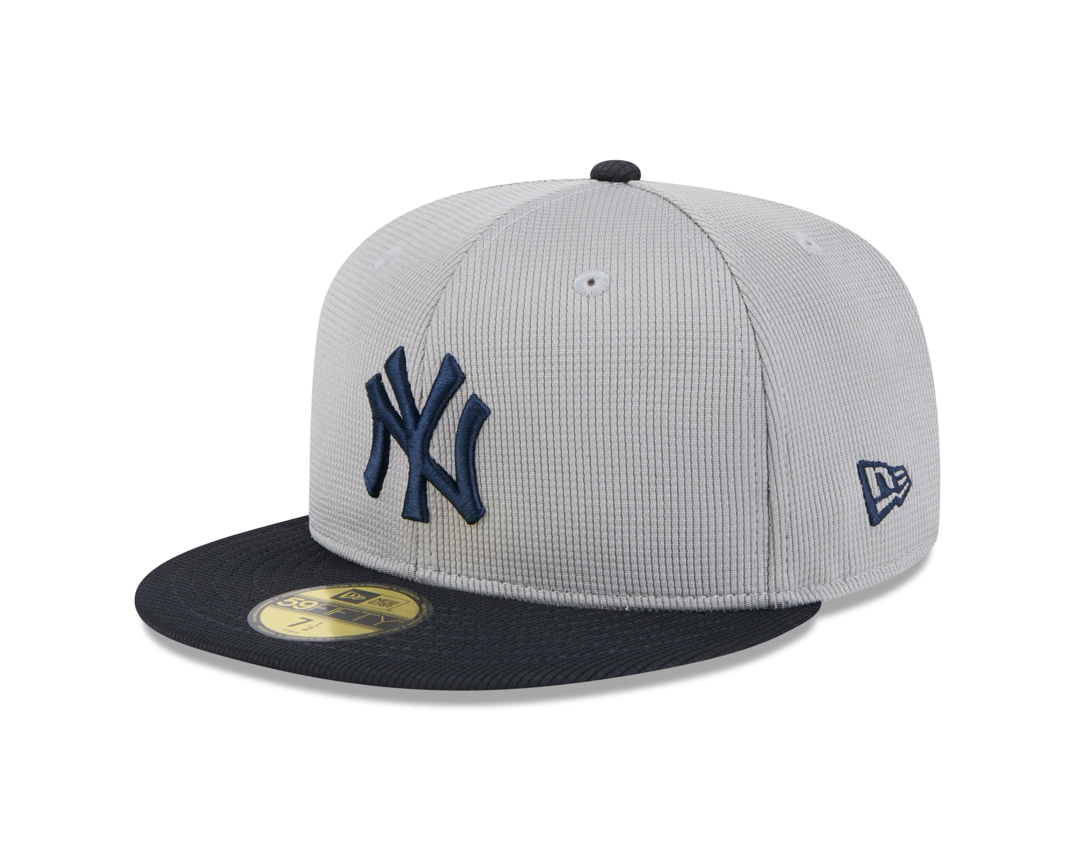 Casquette ajustée d'entraînement de printemps 2025 MLB New Era pour homme New York Yankees 59Fifty gris/bleu marine