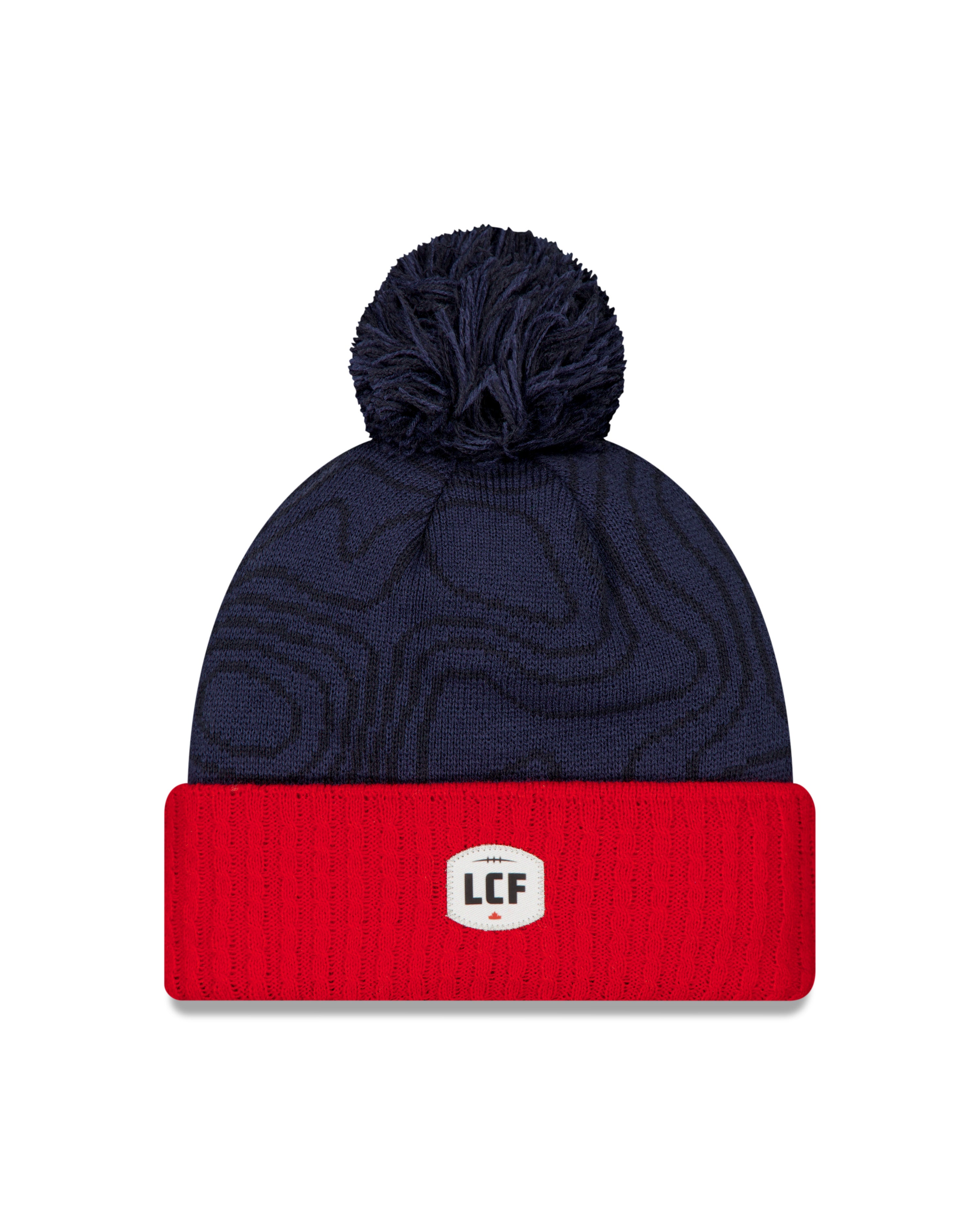 Montreal Alouettes CFL New Era Men's Navy/Red 2025 Sideline Cuff Pom Knit Hat