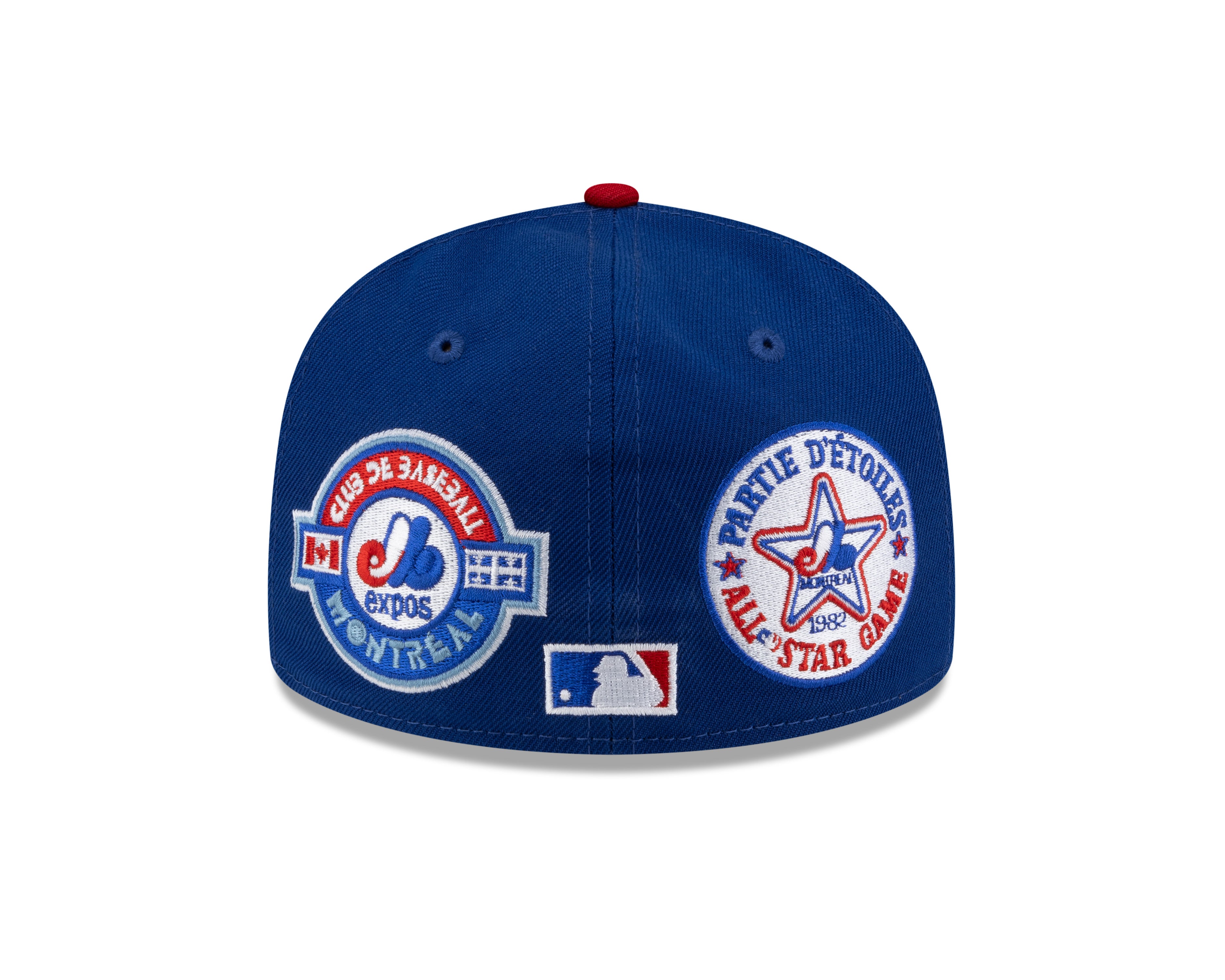 Montreal Expos MLB New Era Men's Royal Blue/Red 59Fifty Cooperstown All Over Patch Pride Fitted Hat