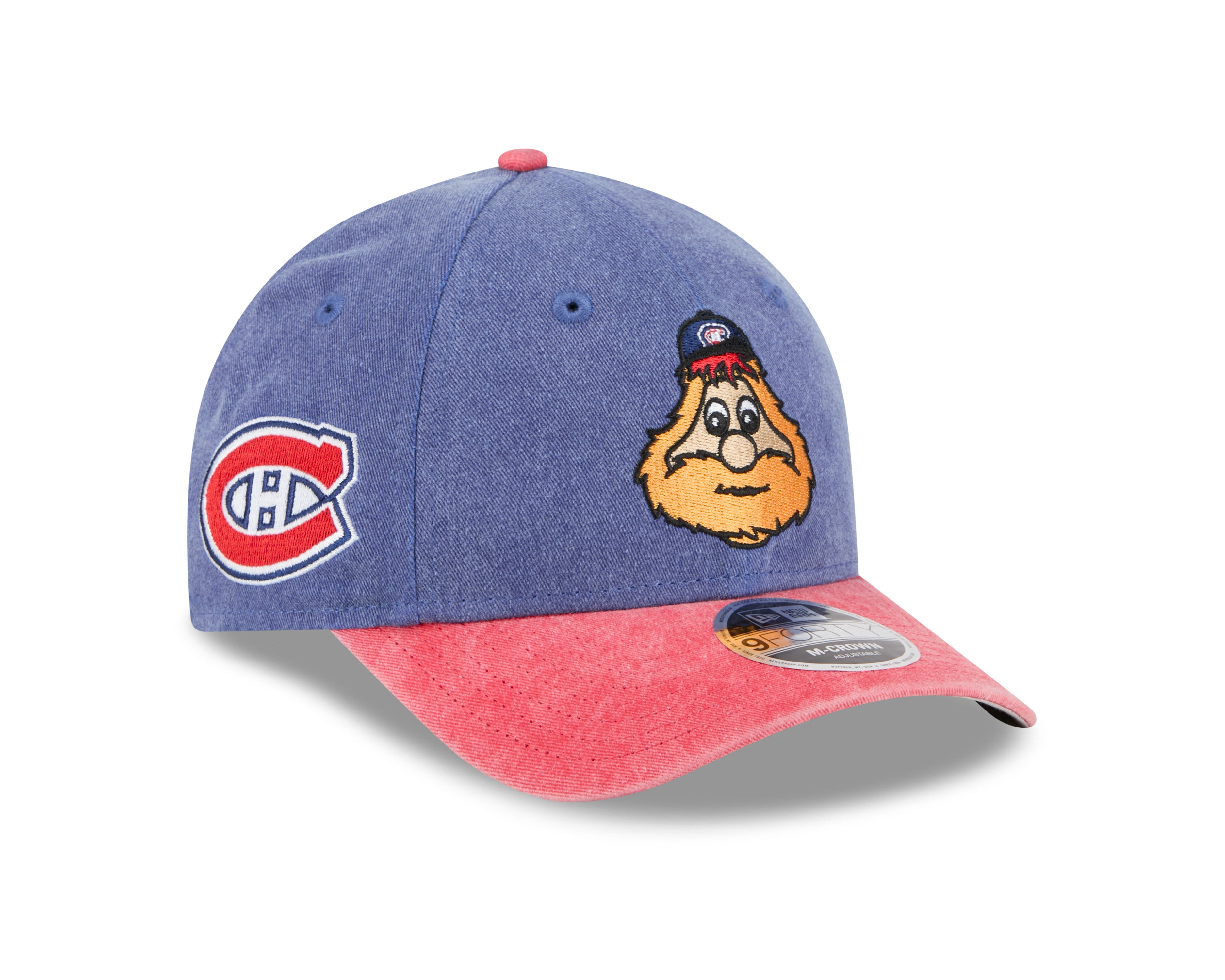 Casquette snapback bicolore bleu marine et rouge Youppi Montreal Canadiens NHL New Era 9Forty pour homme