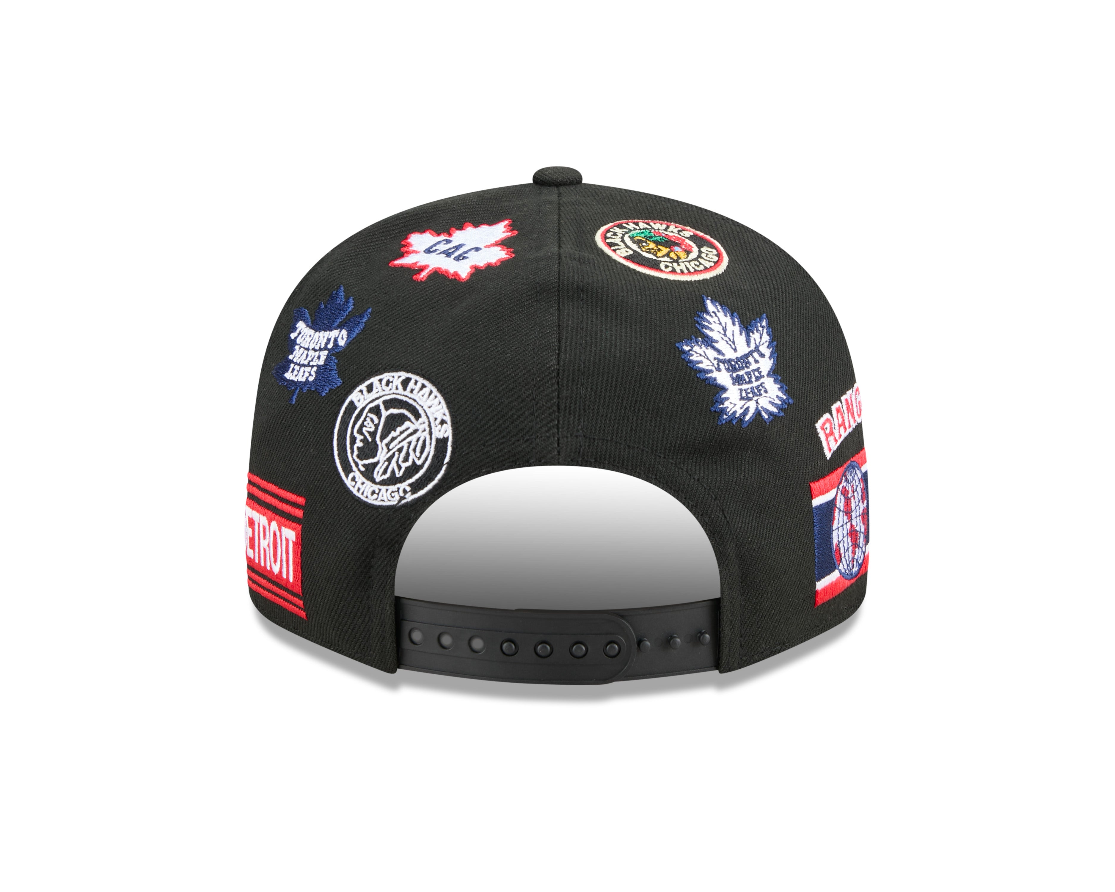 Original Six NHL New Era Men's Black 9Fifty All Over Logo Snapback