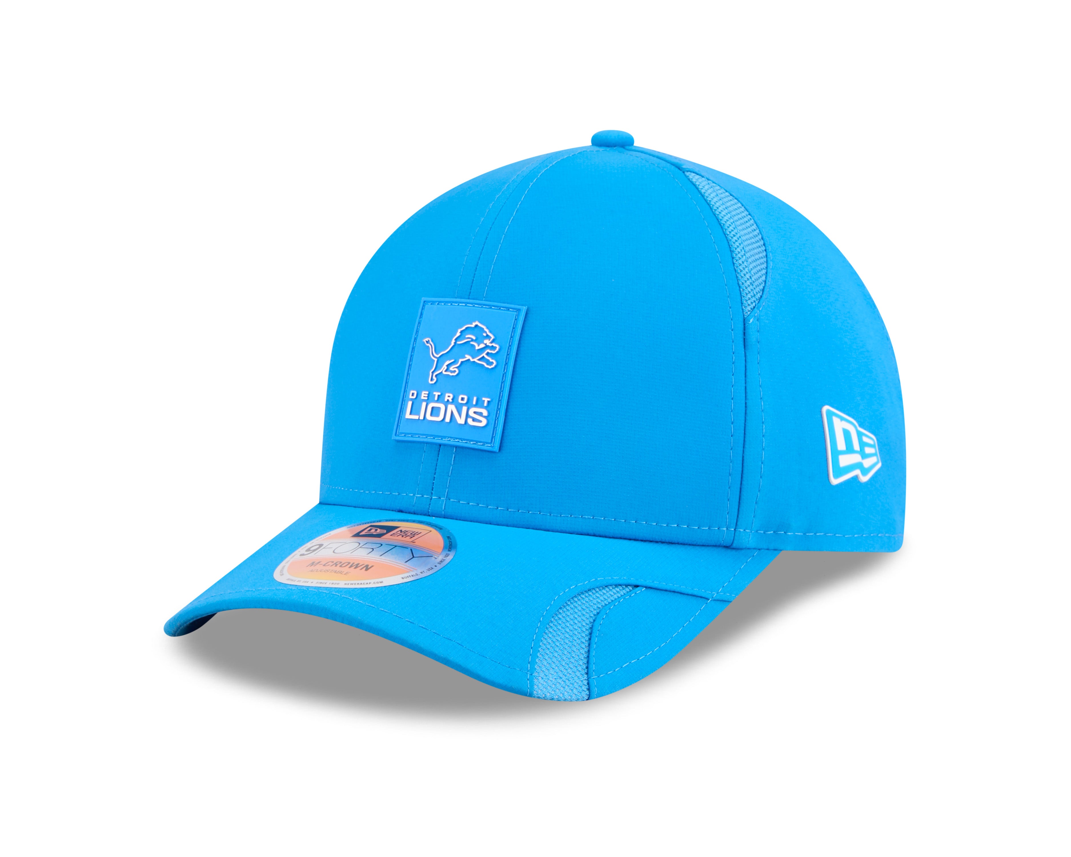 Casquette snapback NFL New Era 9Forty 2025 Sideline M-Crown bleu clair pour homme des Detroit Lions