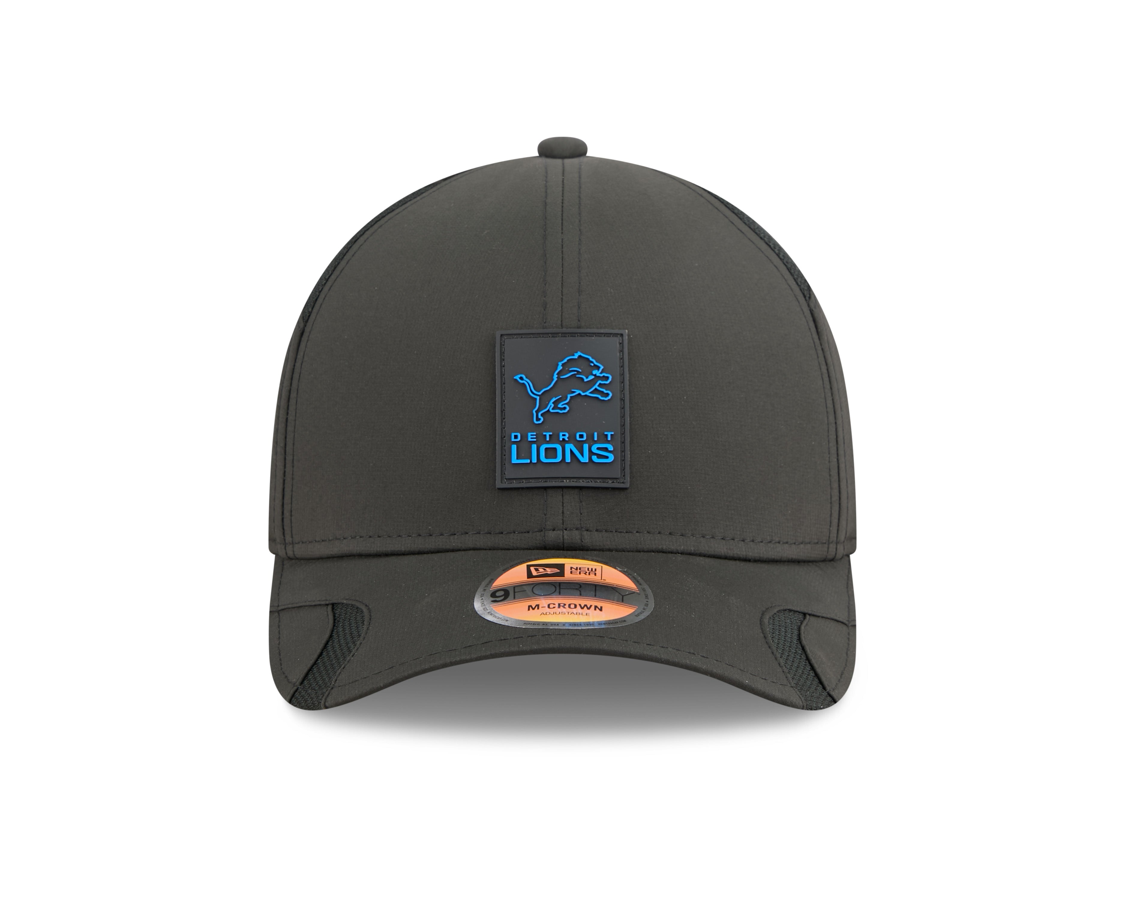 Detroit Lions NFL New Era Men's Black 9Forty 2025 Sideline M-Crown Snapback