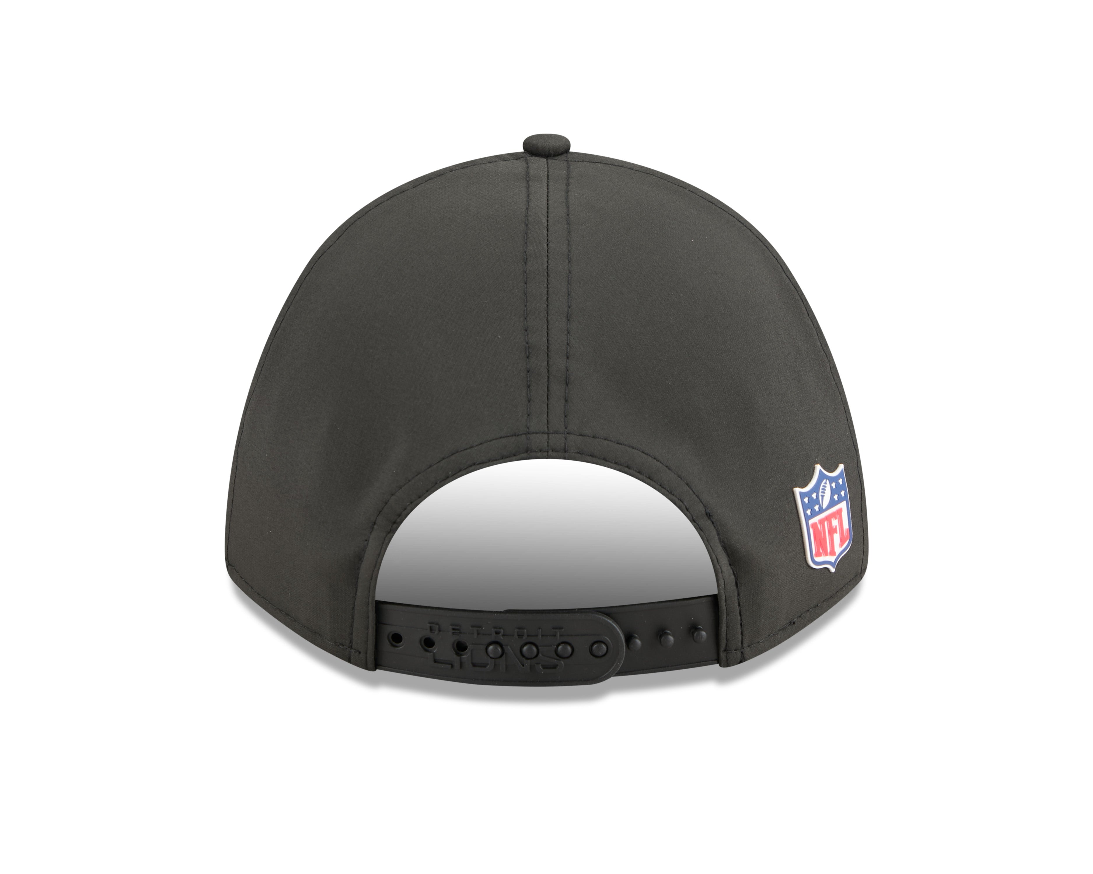 Detroit Lions NFL New Era Men's Black 9Forty 2025 Sideline M-Crown Snapback