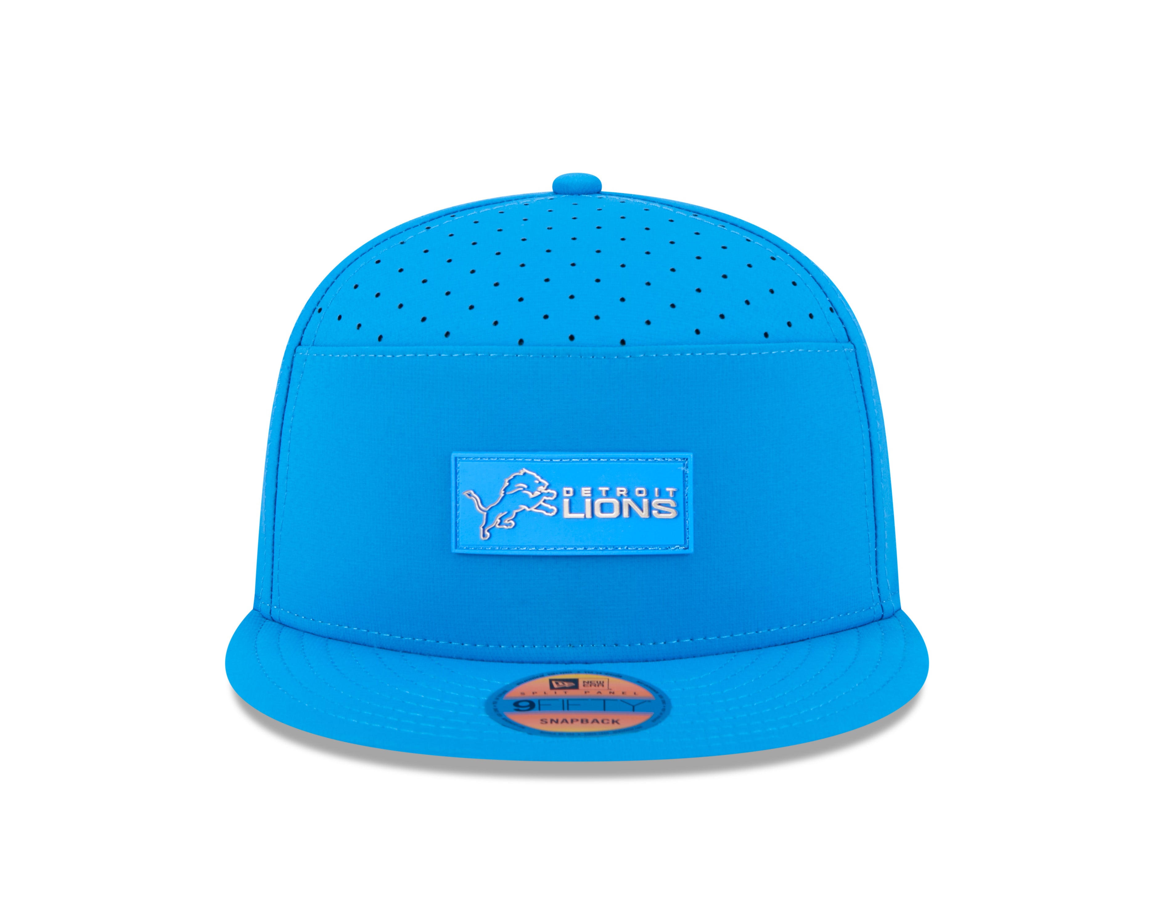 Casquette snapback 9Fifty 2025 bleu clair pour homme des Detroit Lions NFL New Era, avec panneau fendu et logo latéral, pour temps chaud