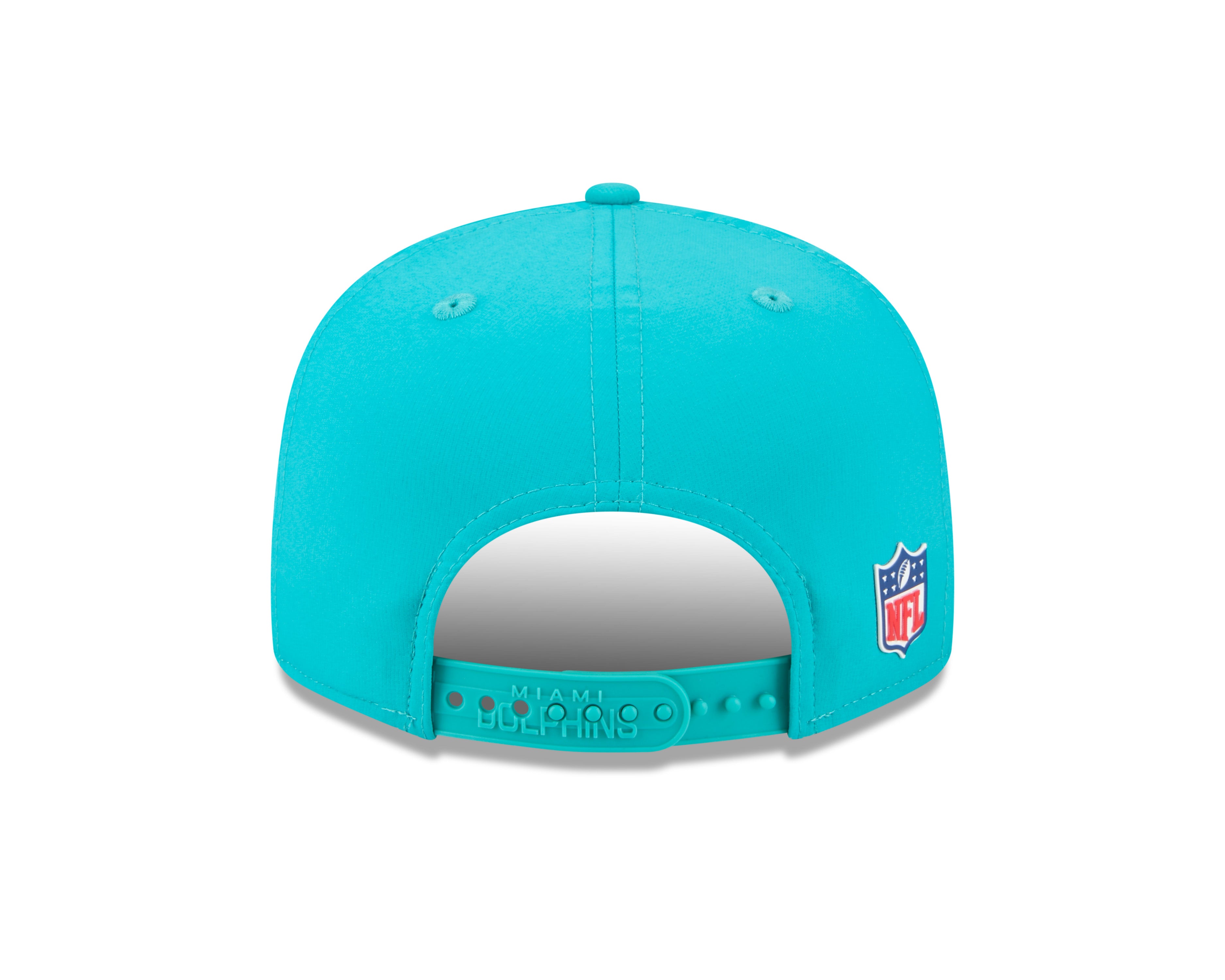 Casquette snapback NFL New Era 9Fifty 2025 Sideline Hot Weather pour homme, bleu sarcelle, des Dolphins de Miami