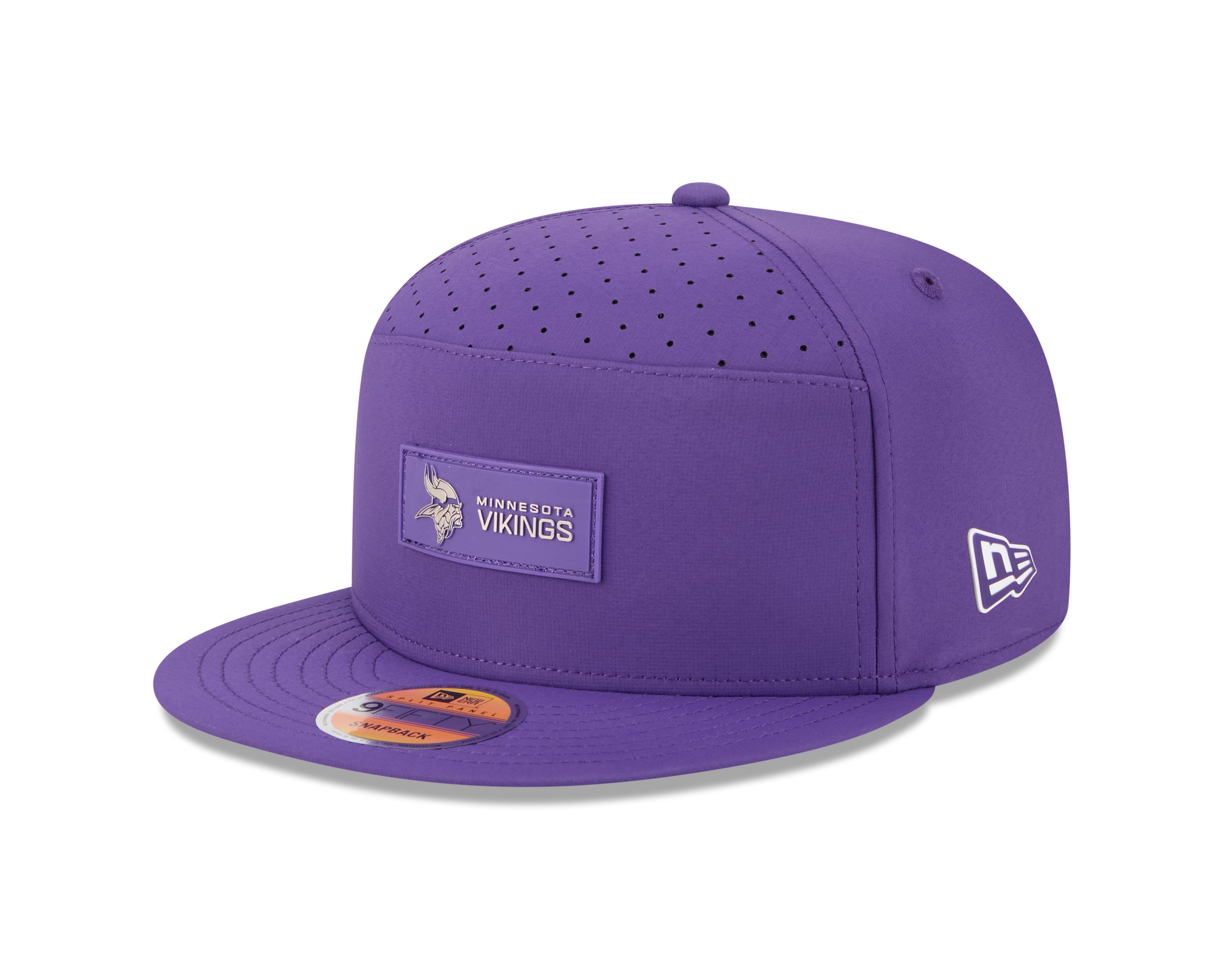 Casquette snapback 9Fifty 2025 violette pour homme des Vikings du Minnesota, compatible avec les températures chaudes, de la NFL New Era