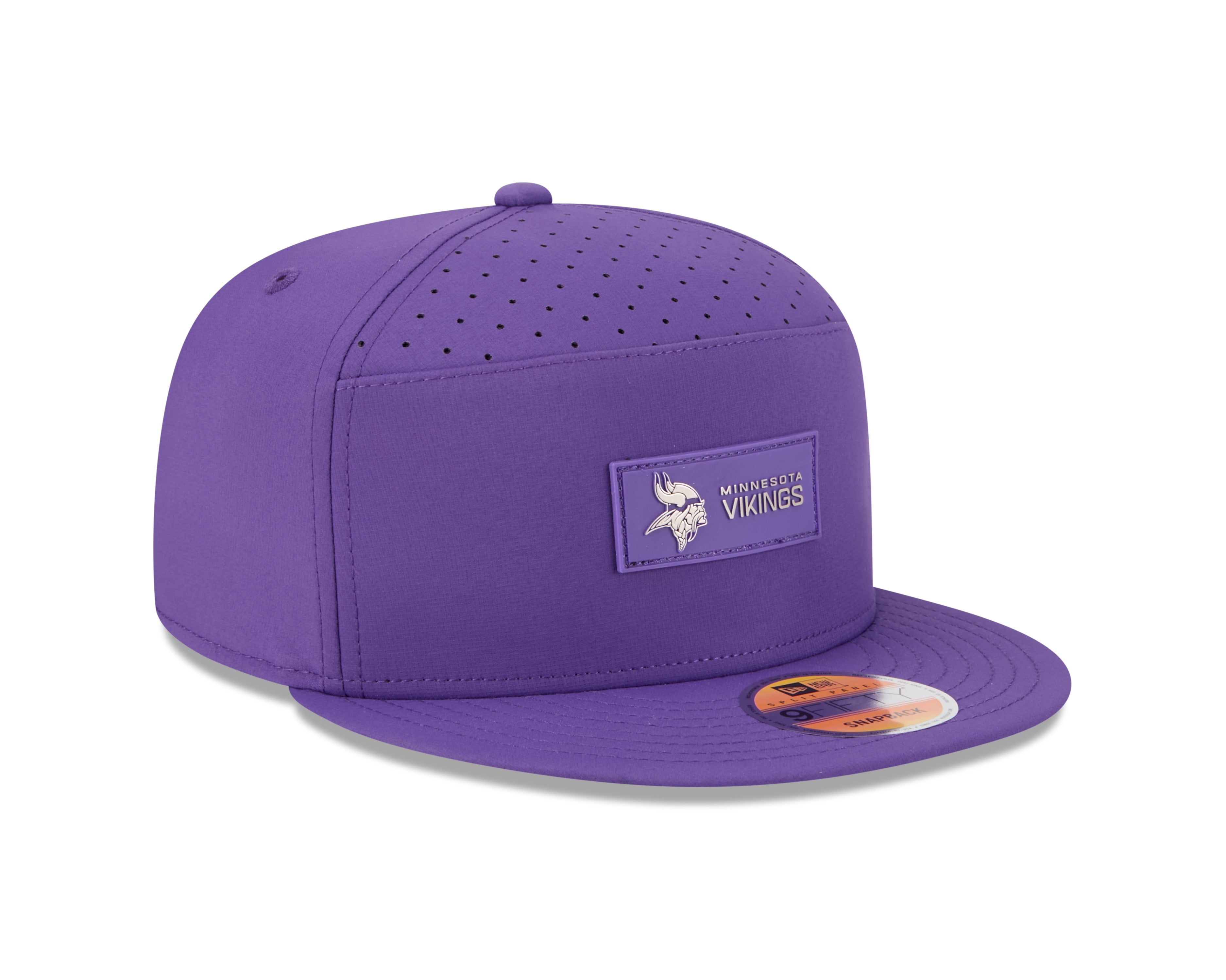 Casquette snapback 9Fifty 2025 violette pour homme des Vikings du Minnesota, compatible avec les températures chaudes, de la NFL New Era