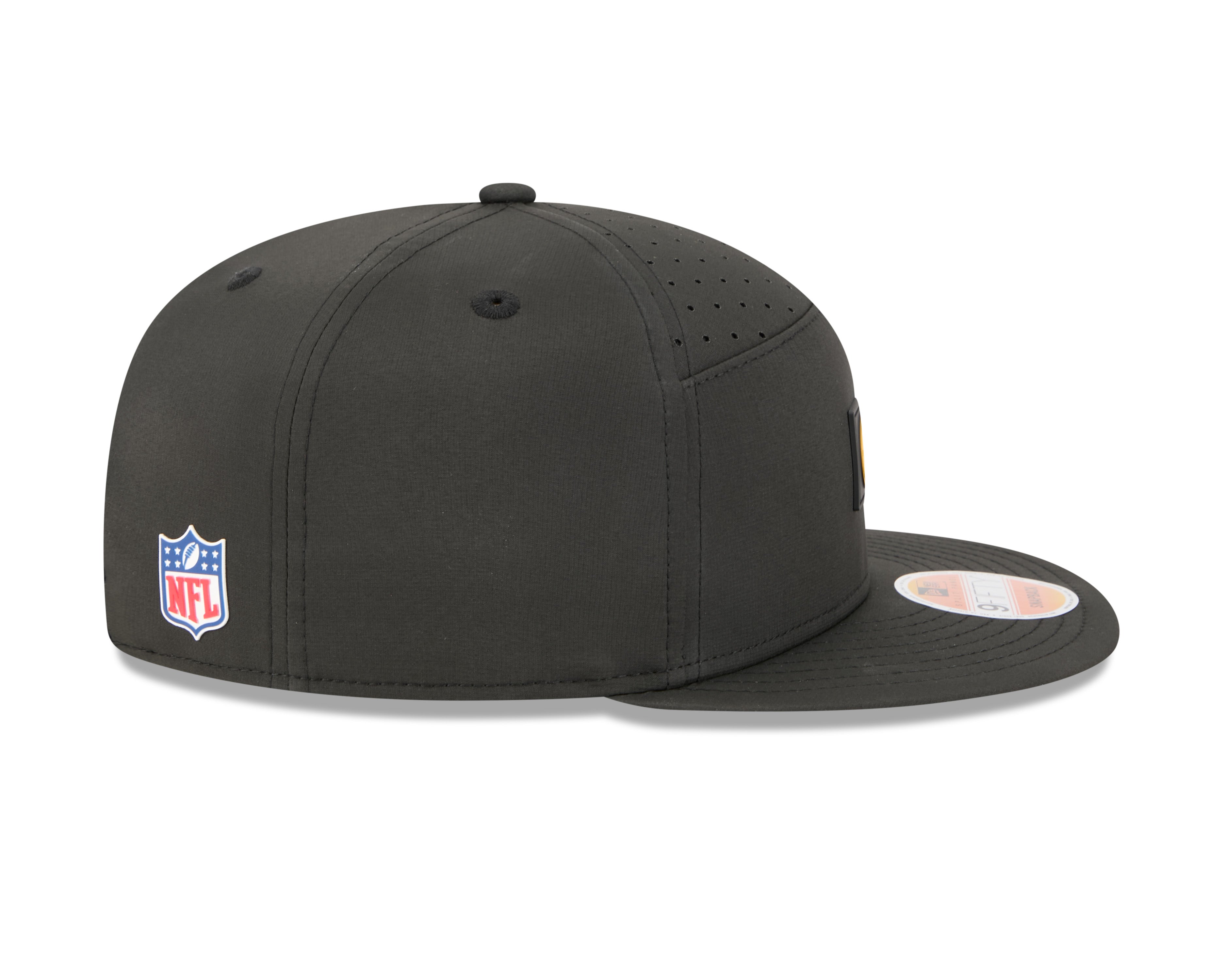 Pittsburgh Steelers NFL New Era Men's Black 9Fifty 2025 Sideline Hot Weather Split Panel Snapback