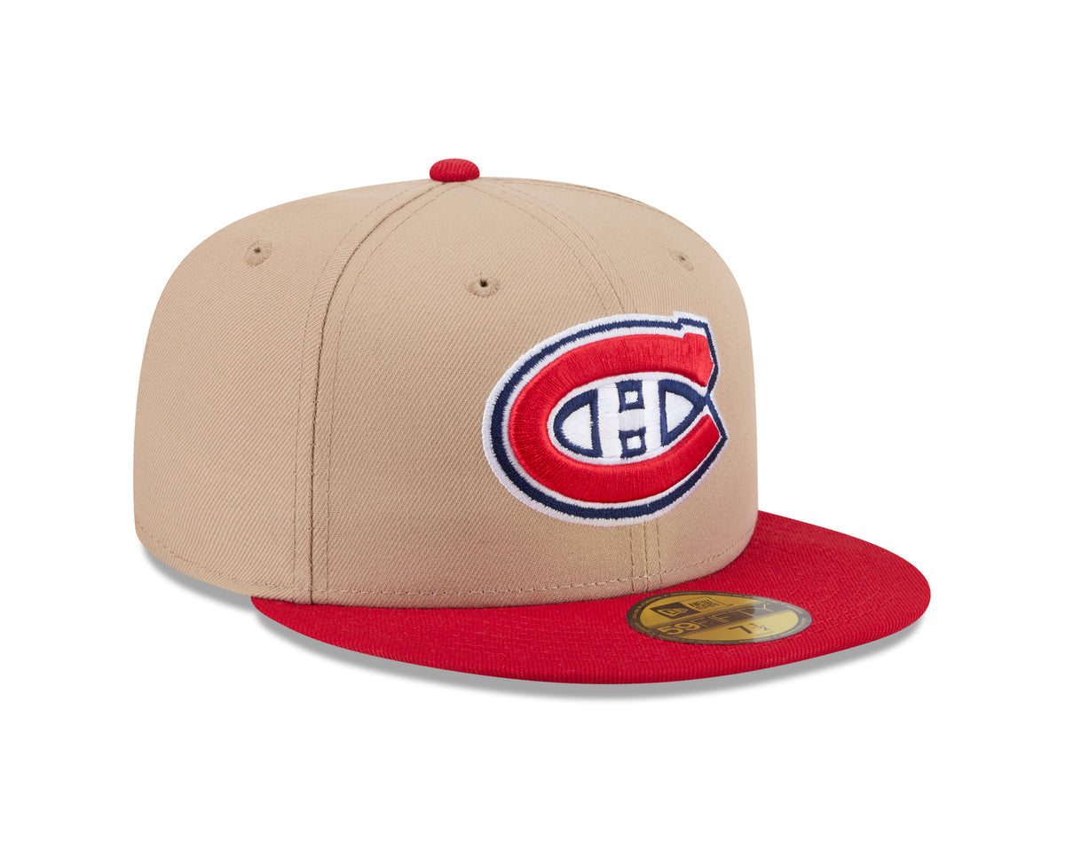 Montreal Canadiens NHL New Era Men's Beige/Red 59Fifty Camo Fitted Hat