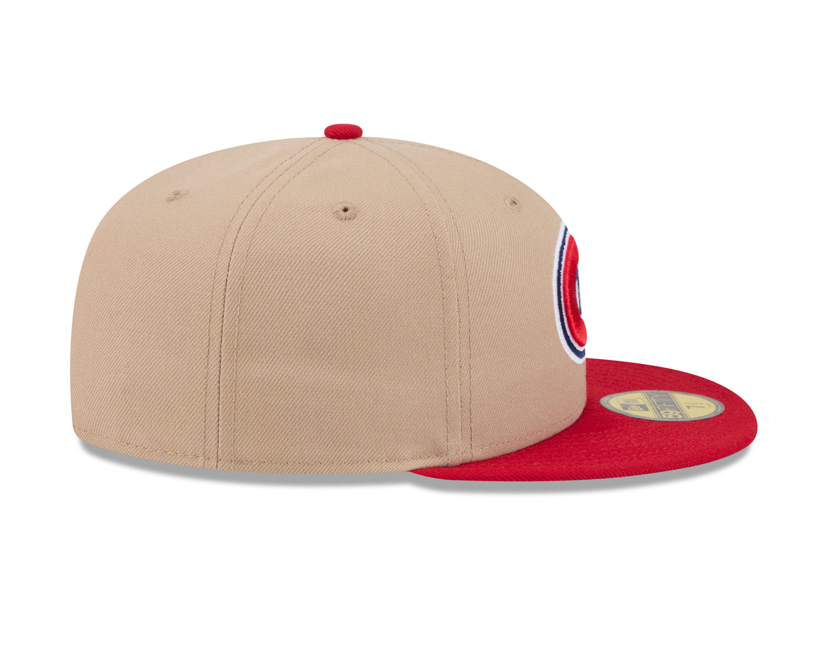 Montreal Canadiens NHL New Era Men's Beige/Red 59Fifty Camo Fitted Hat