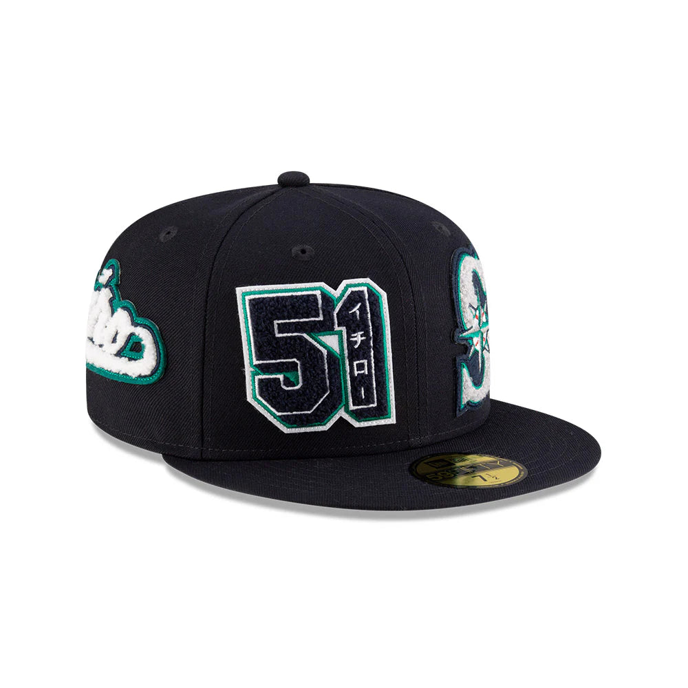 Casquette ajustée 59Fifty bleu marine New Era pour homme, Ichiro Suzuki Hall of Fame 2025 des Seattle Mariners de la MLB