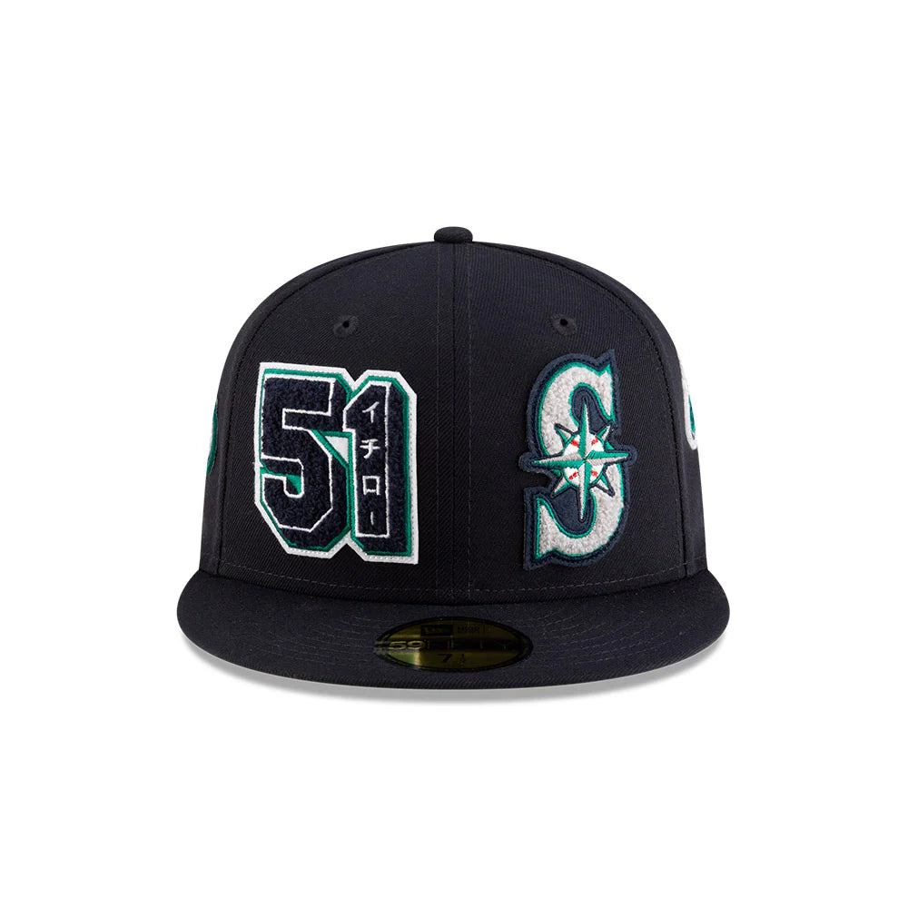 Casquette ajustée 59Fifty bleu marine New Era pour homme, Ichiro Suzuki Hall of Fame 2025 des Seattle Mariners de la MLB