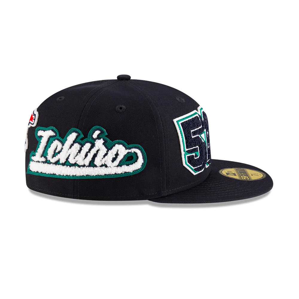 Casquette ajustée 59Fifty bleu marine New Era pour homme, Ichiro Suzuki Hall of Fame 2025 des Seattle Mariners de la MLB